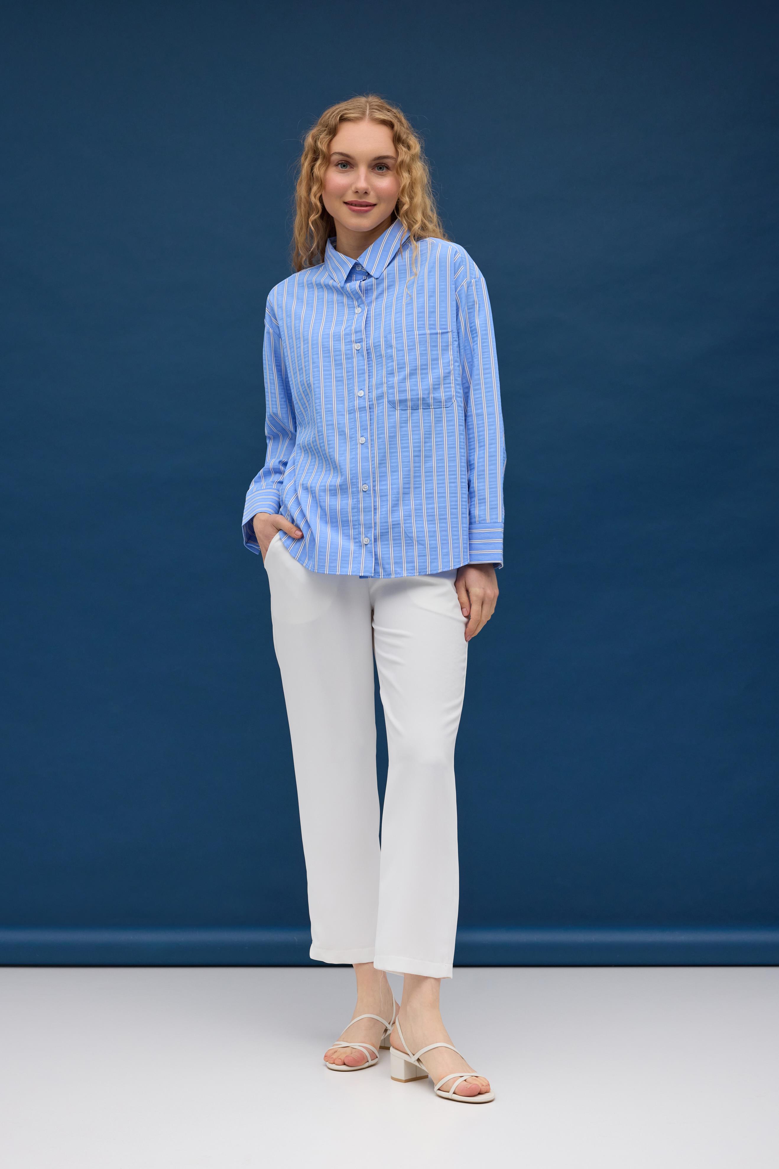  Beatrice Paraşüt Gömlek - Mavi