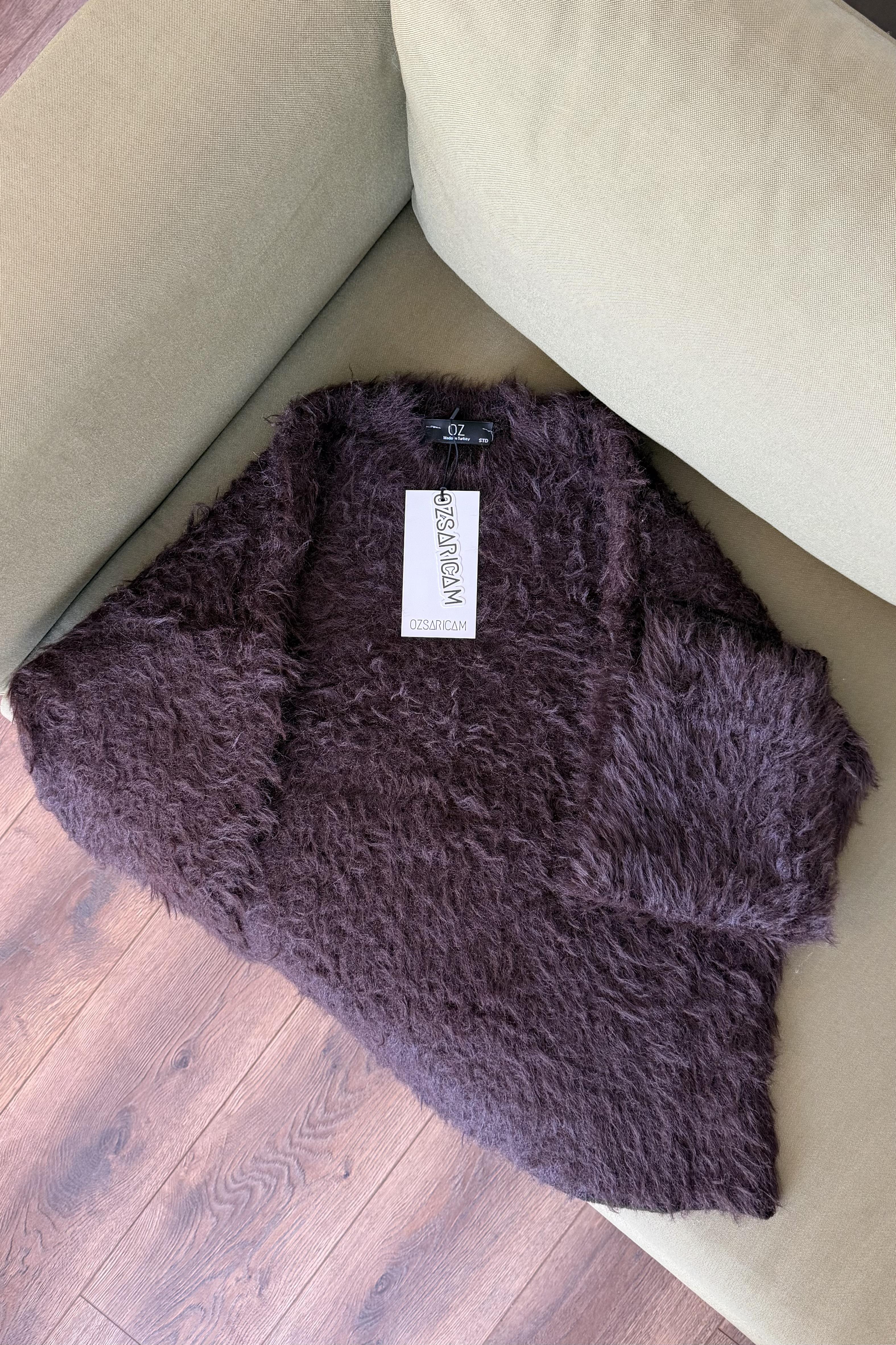 Alberta Peluş Kazak - Acı kahve