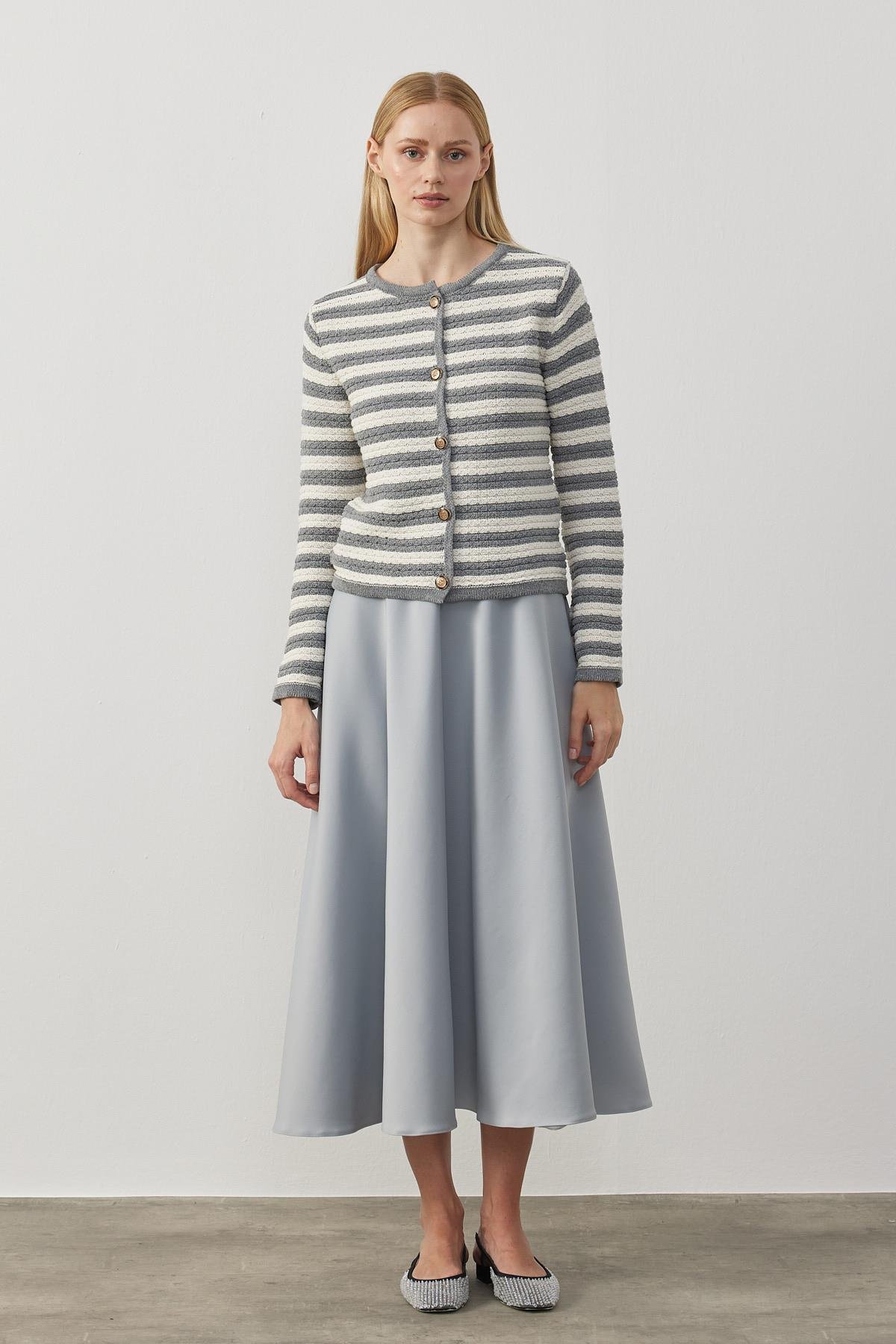 Ariel Skuba Kloş Etek - Gri