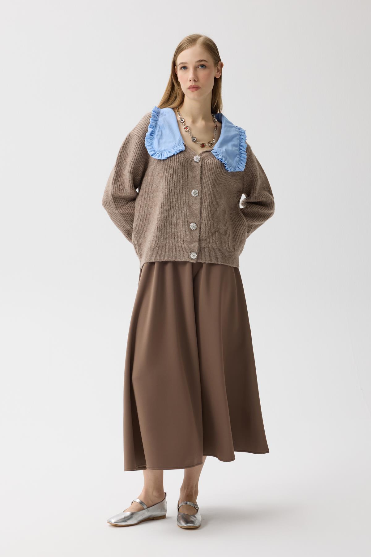 Bianca Bebe Yaka Hırka - Vizon