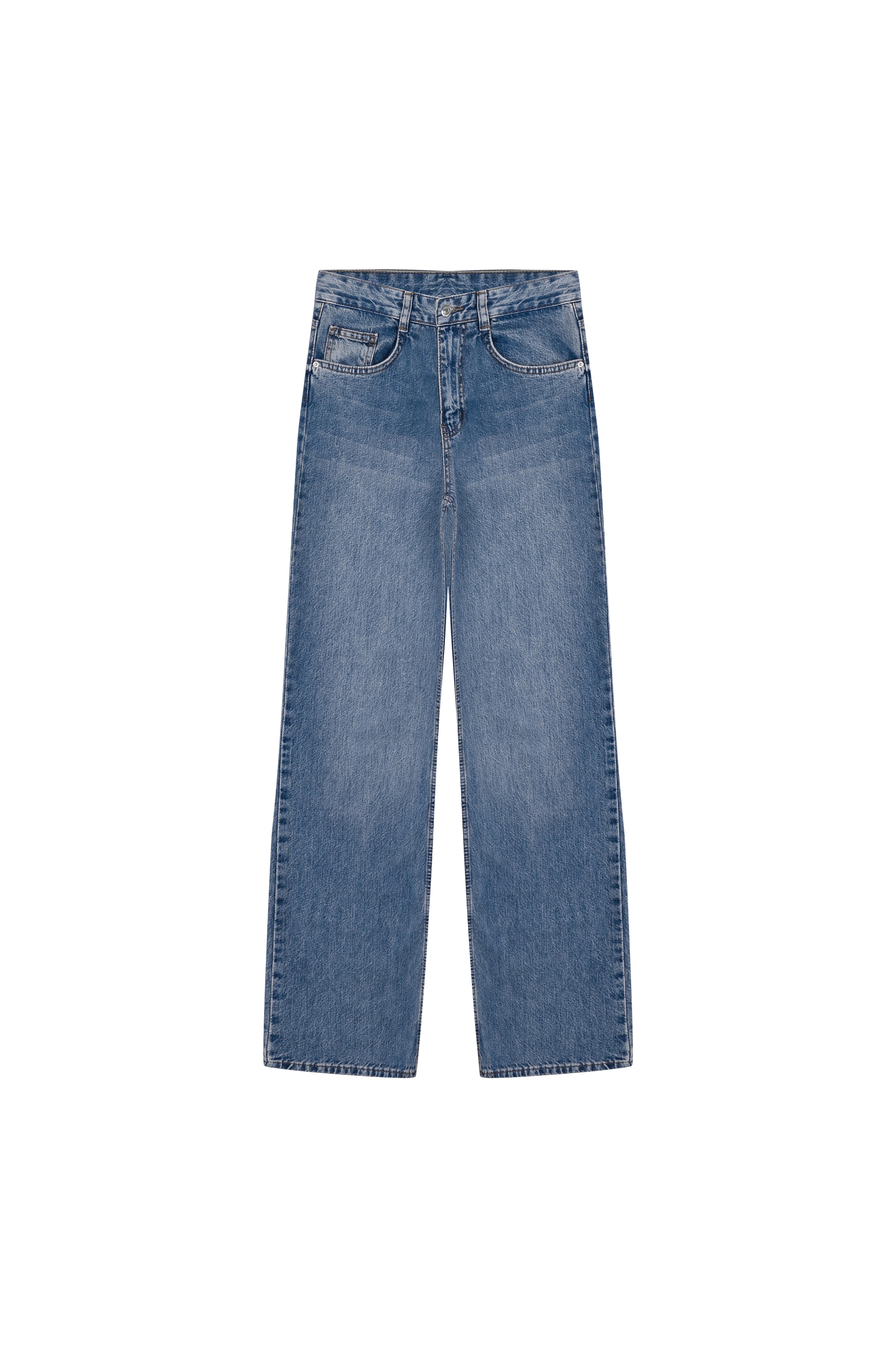 Denim Palazzo Pantolon - Açık mavi