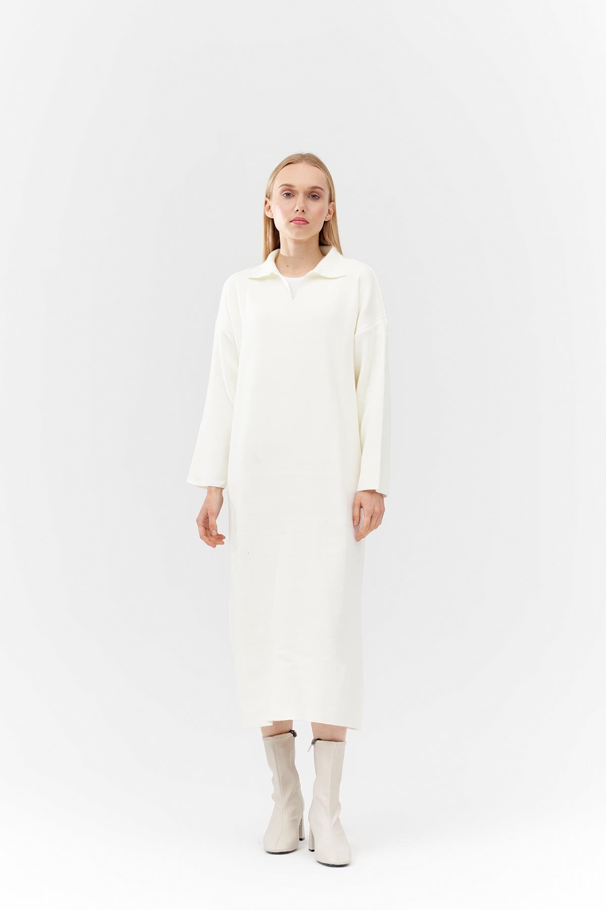 ELİSA TRİKO ELBİSE- EKRU