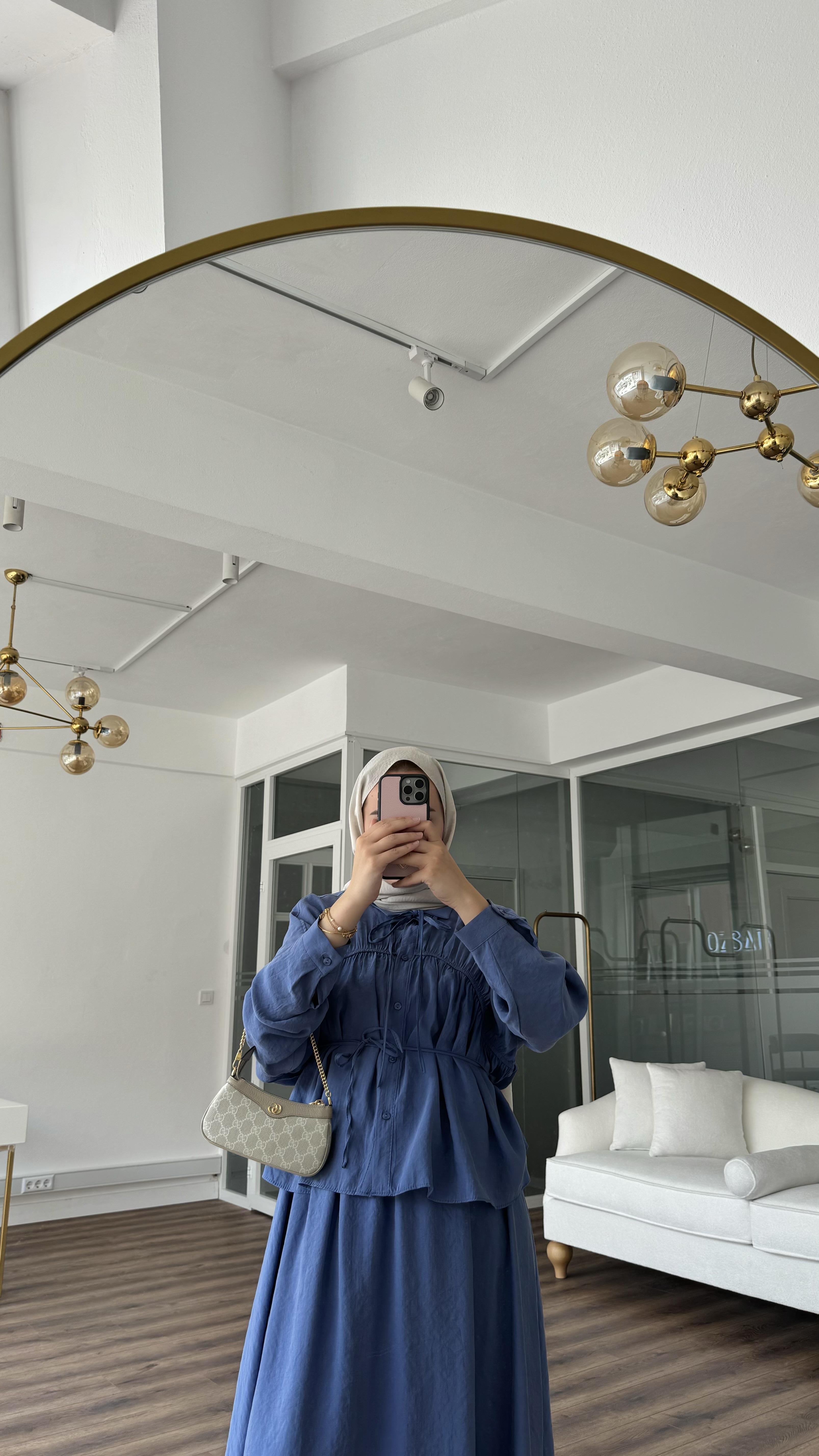 ELLİE MODAL ETEKLİ TAKIM İNDİGO MAVİ