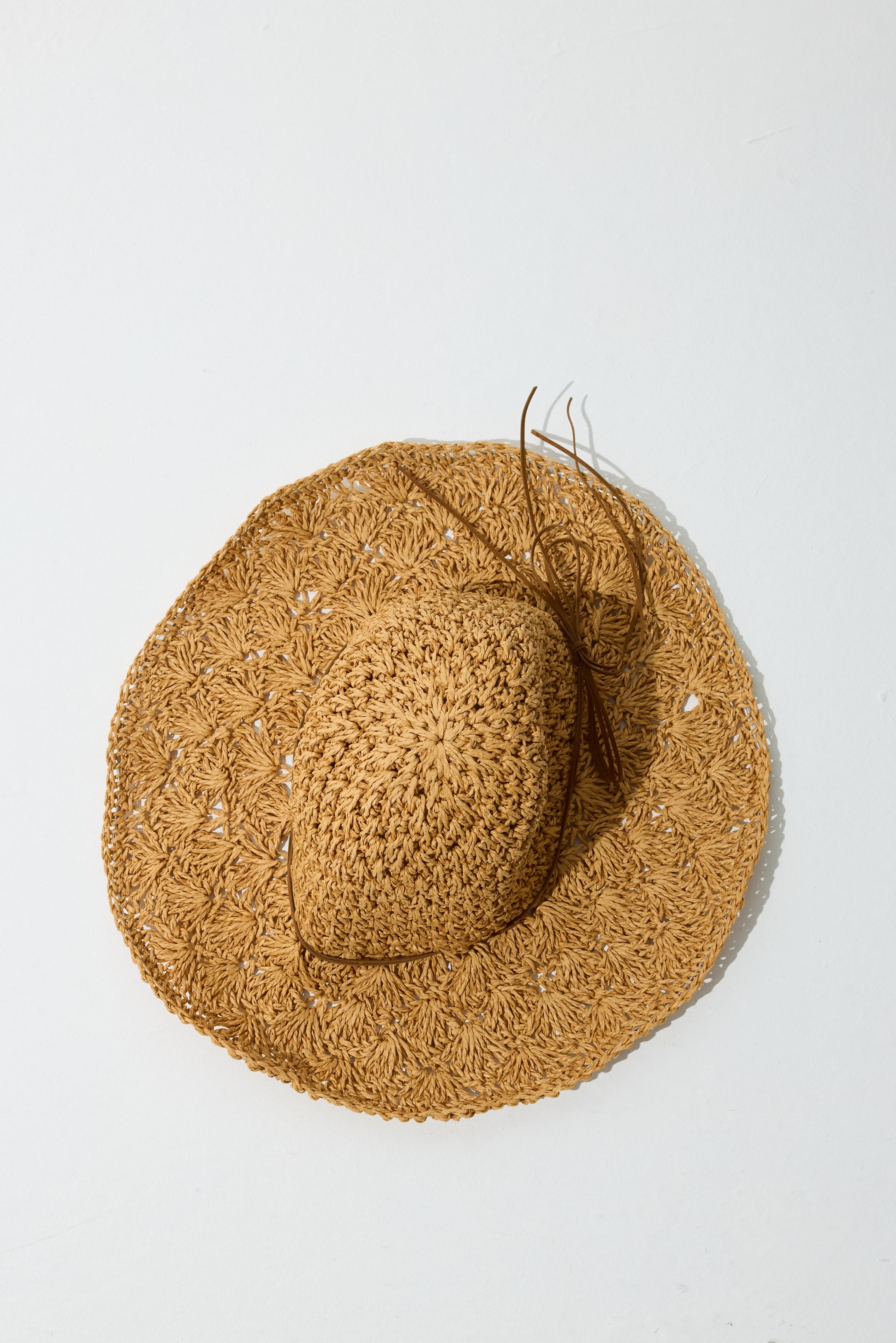 Flower Hasır Şapka - Kahve