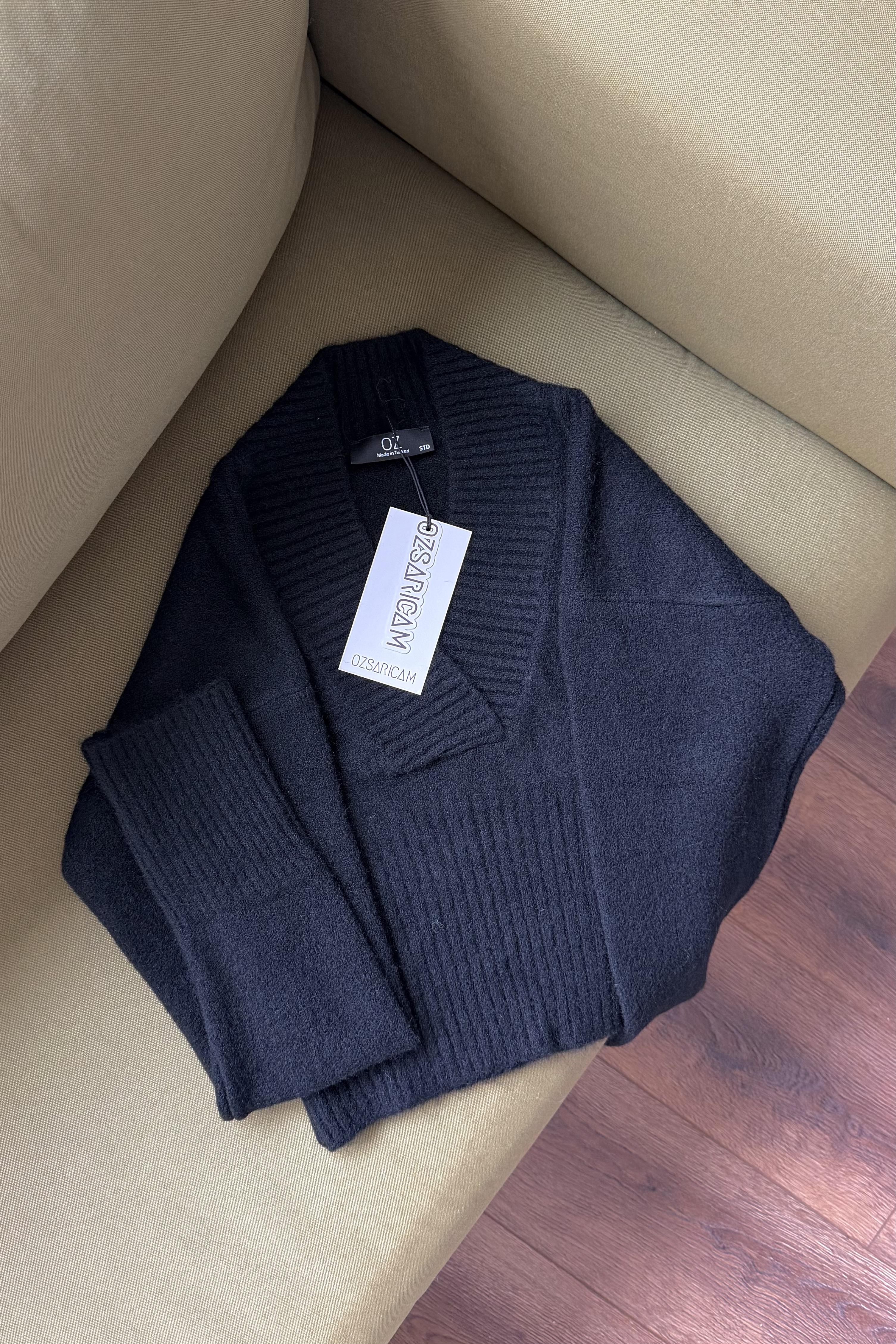 Frankie Fitilli Crop Kazak - Siyah