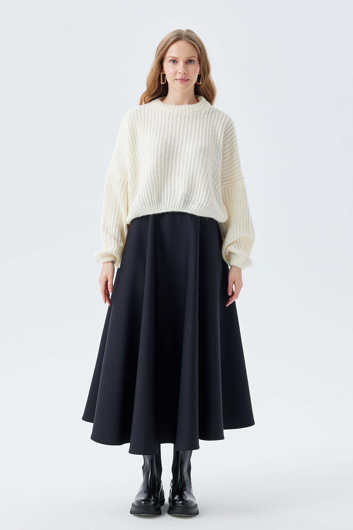 HELENA SELANİK ÖRME KAZAK - EKRU 