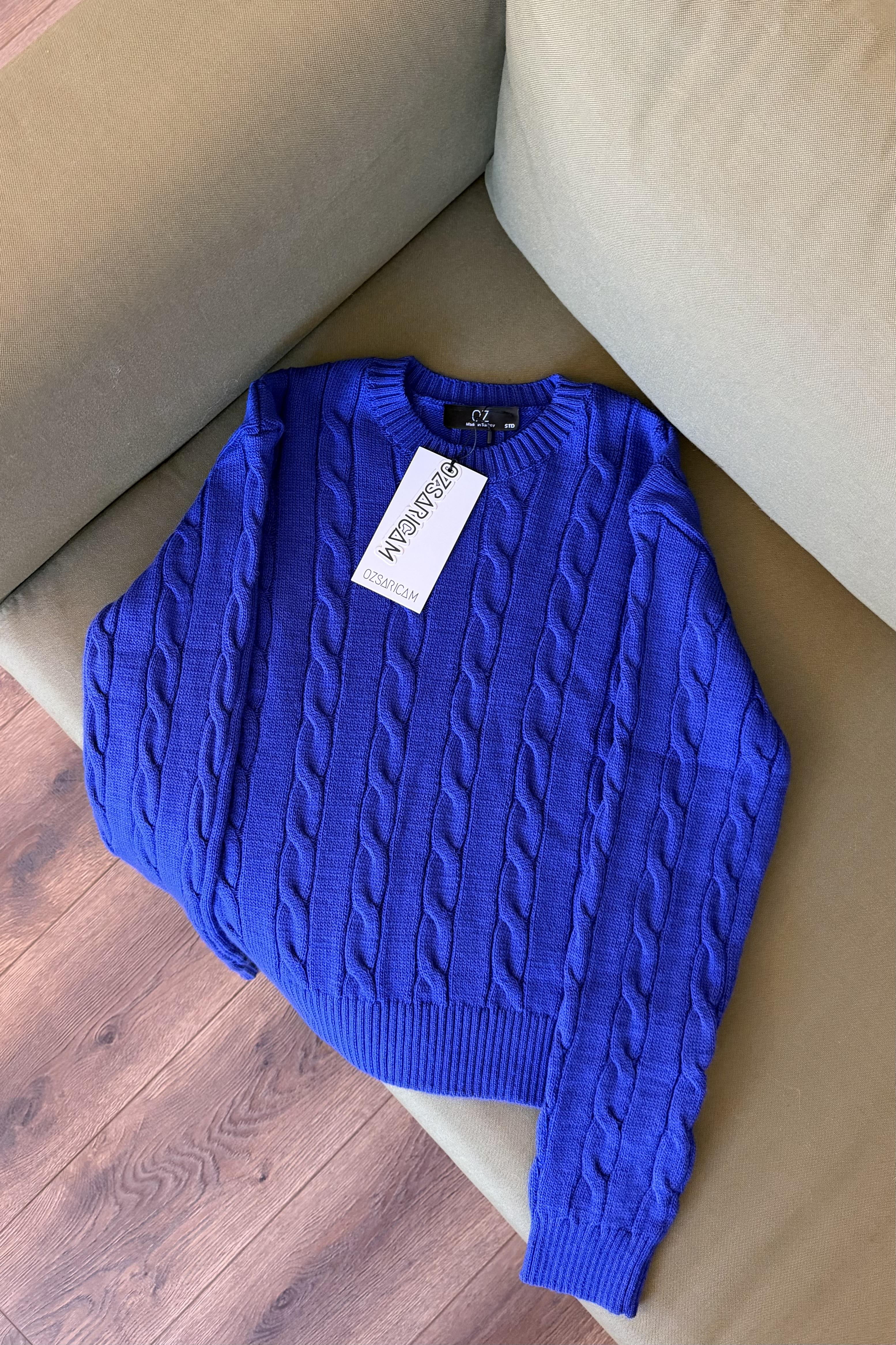 Kennedy Saç Örgülü Kazak - Mor 