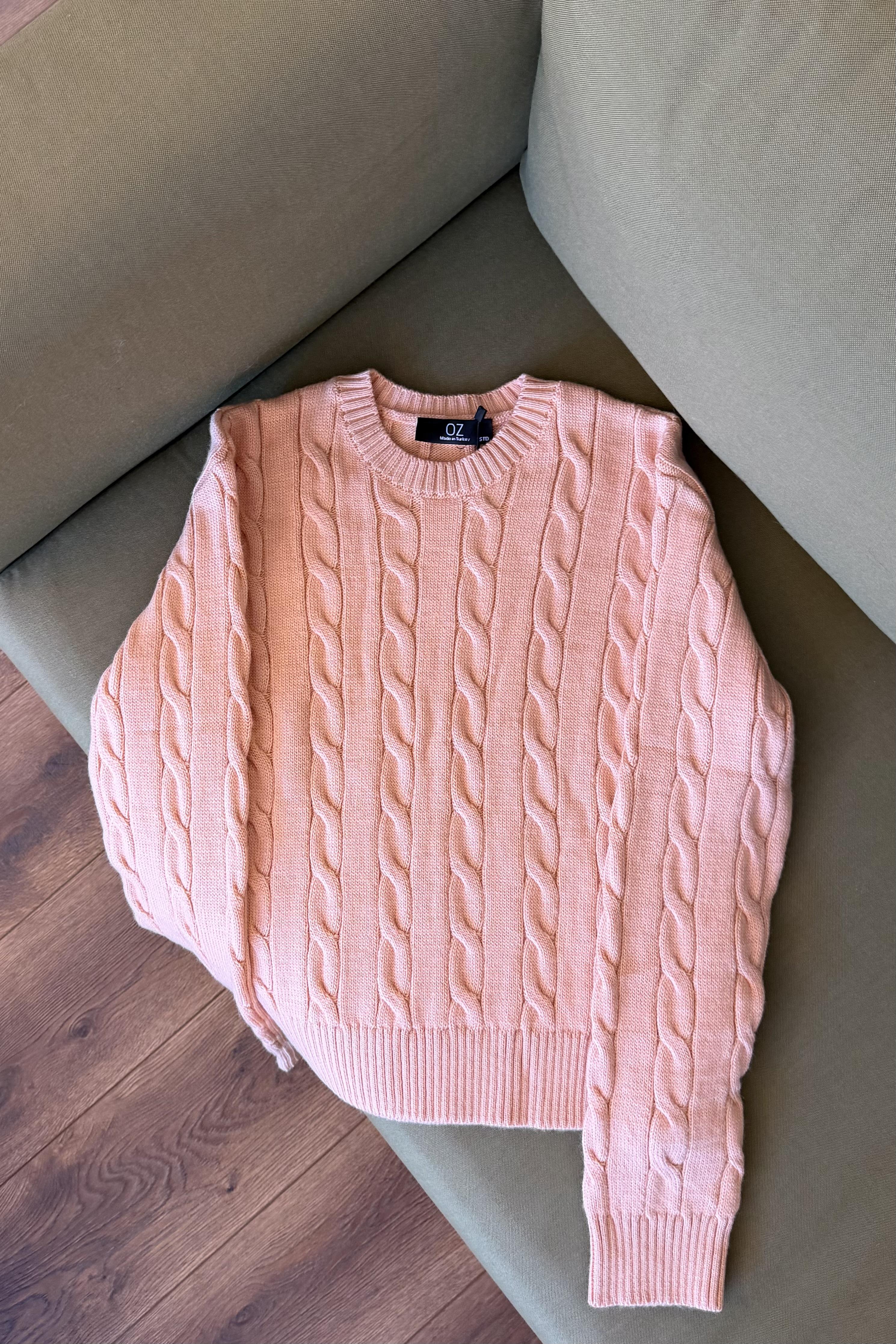 Kennedy Saç Örgülü Kazak - Somon 