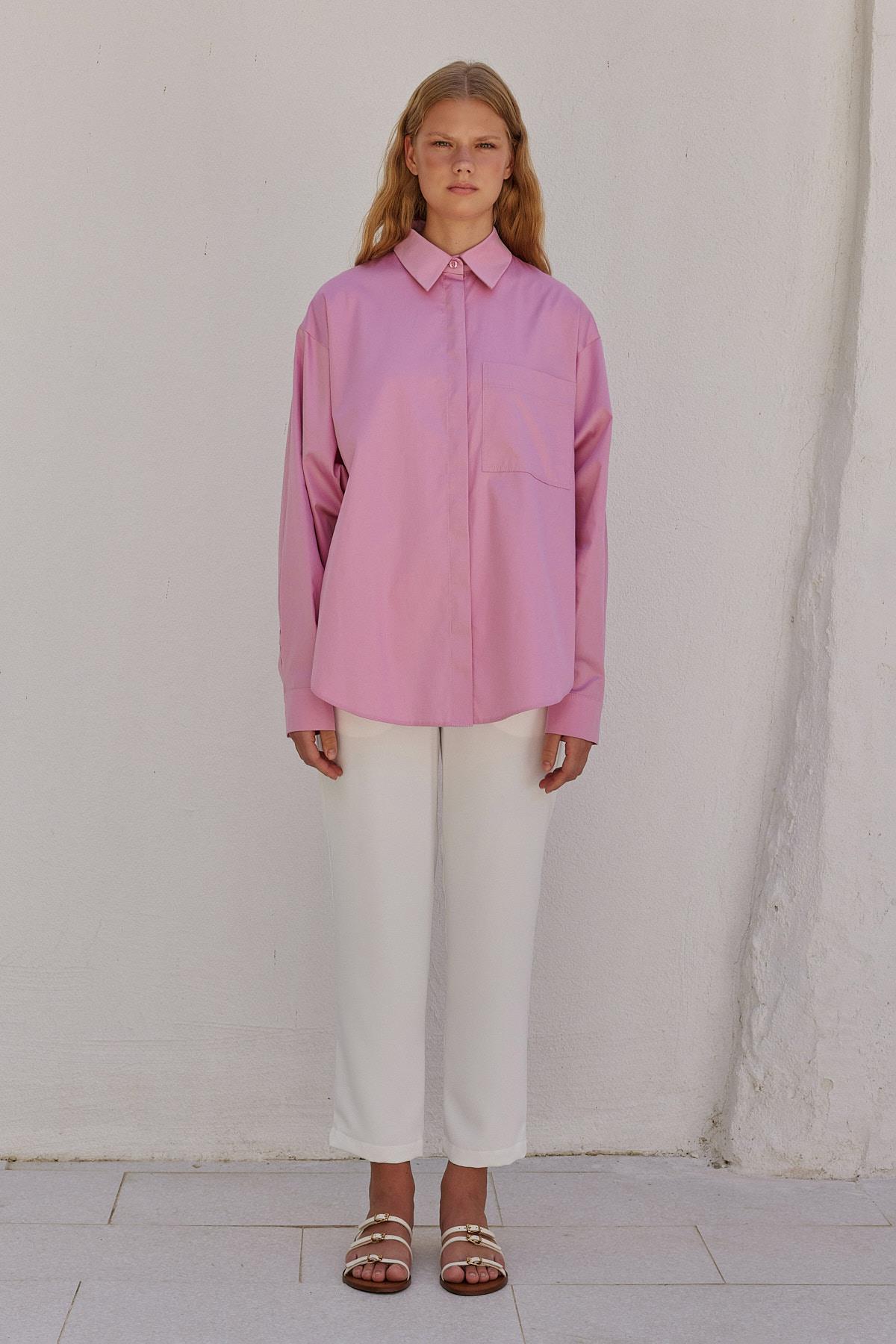 Louis Basic Cotton Gömlek - Pembe