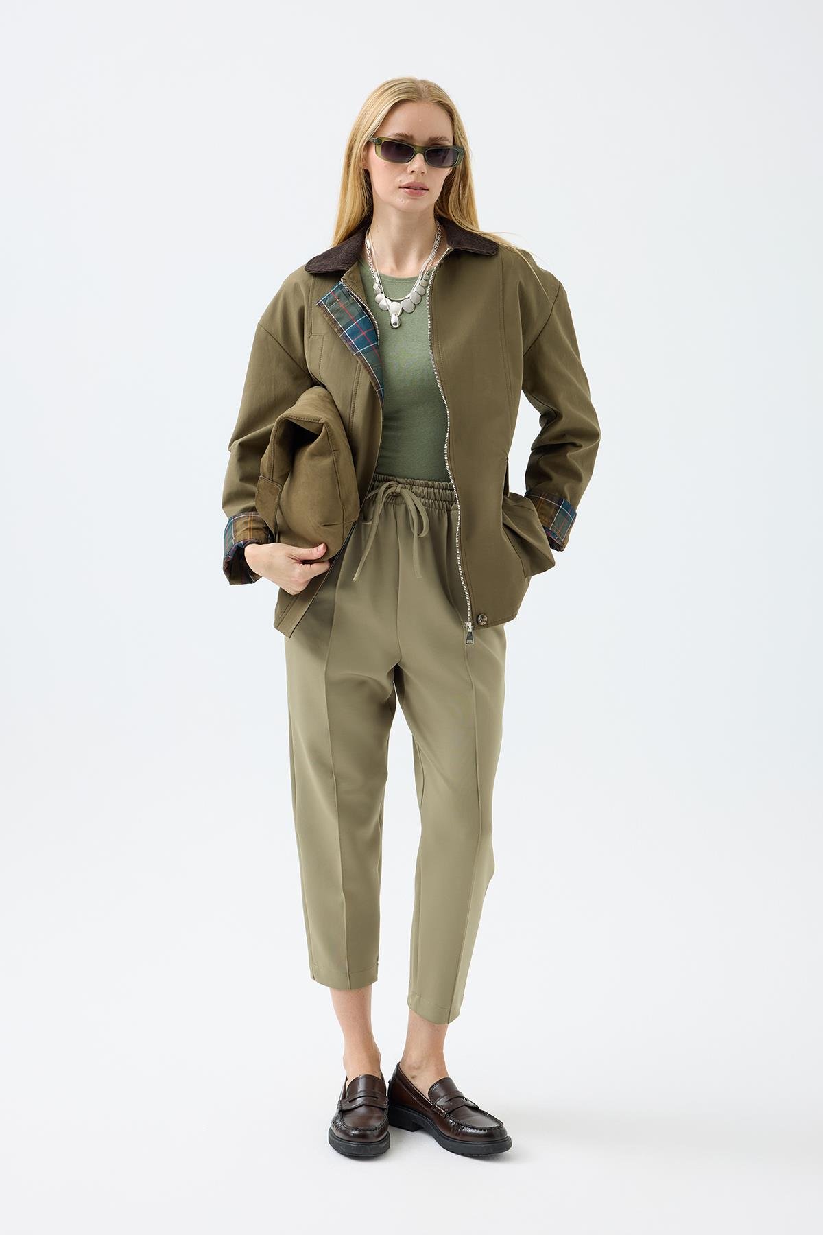 Marcie Ekose Detaylı Trençkot - Haki 