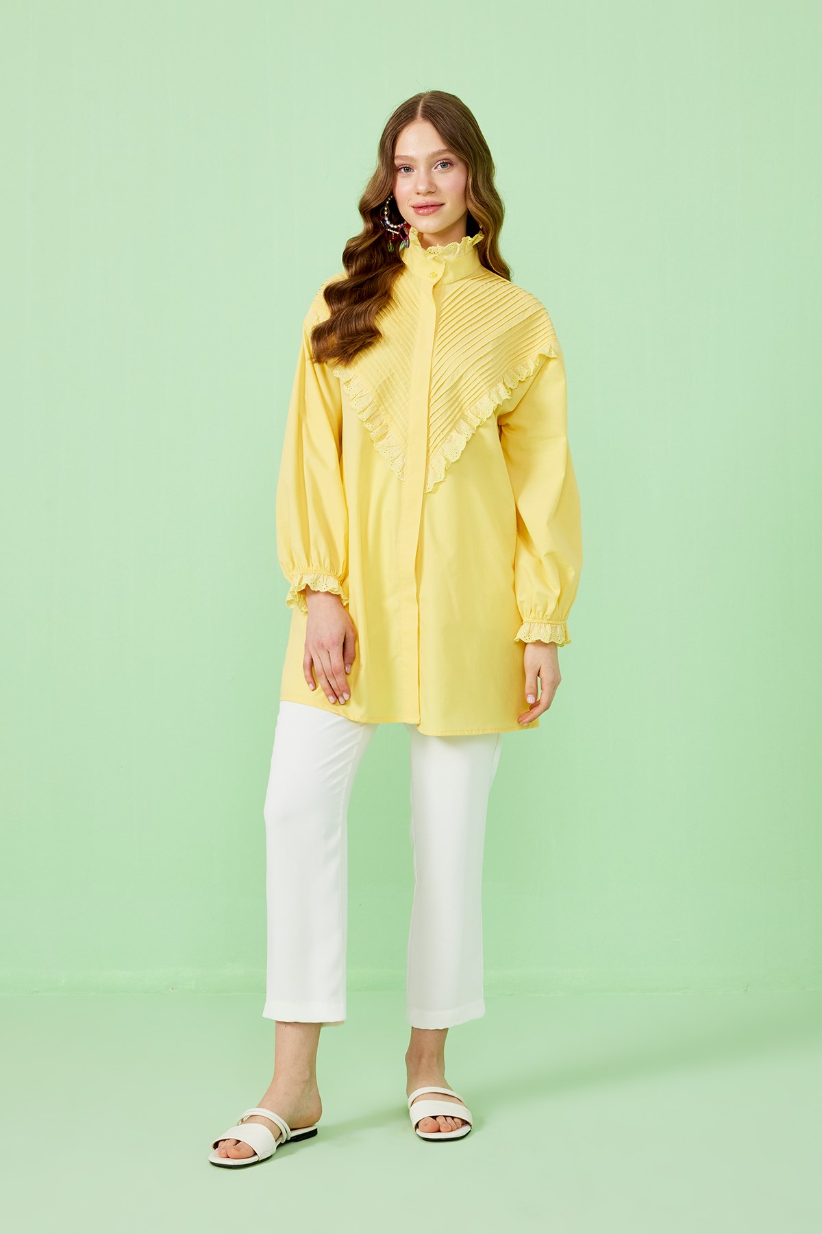 Marni Lace Detailed Shirt - Yellow