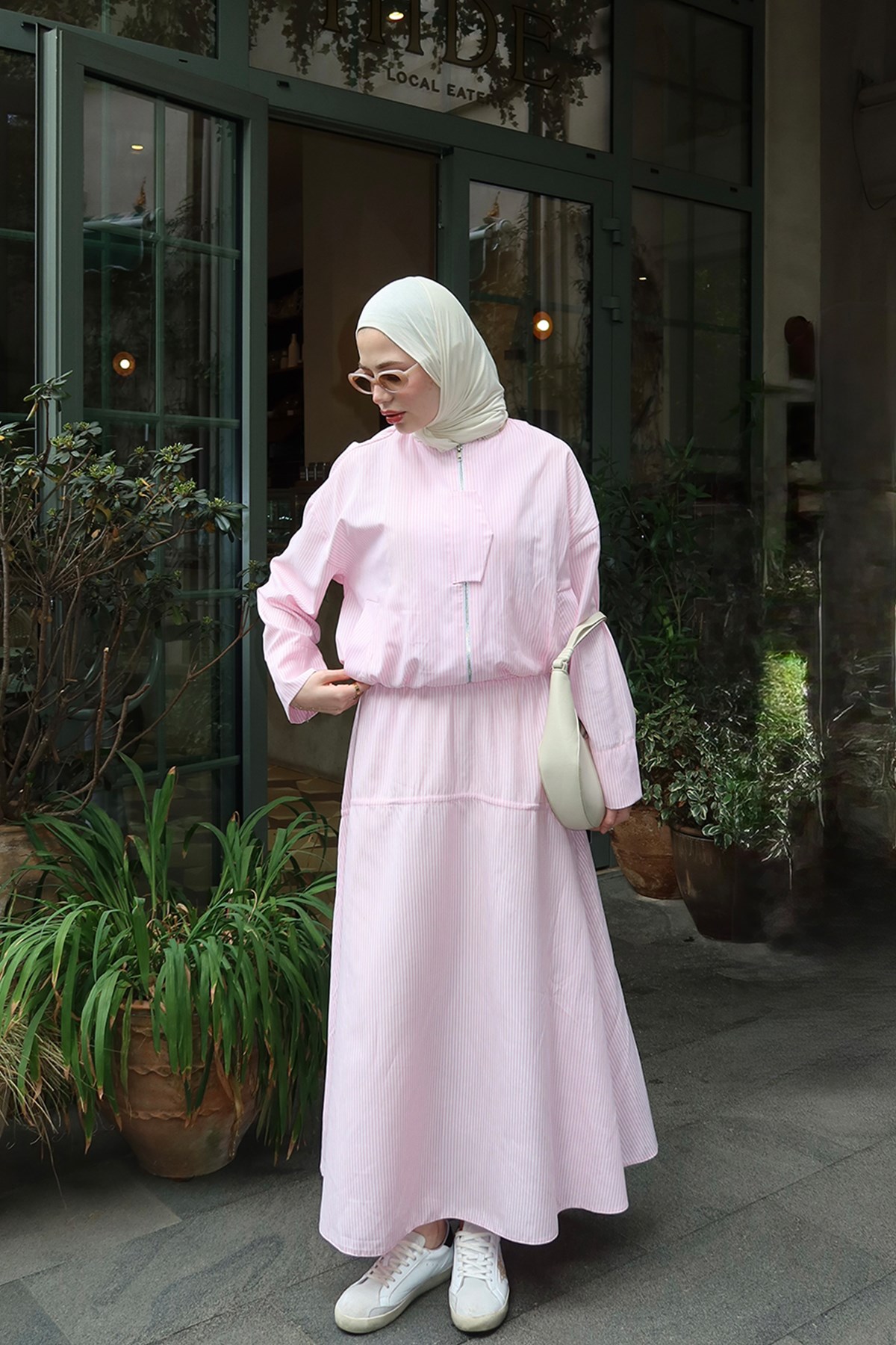 Mars Çizgili Bomber Takım - Pembe