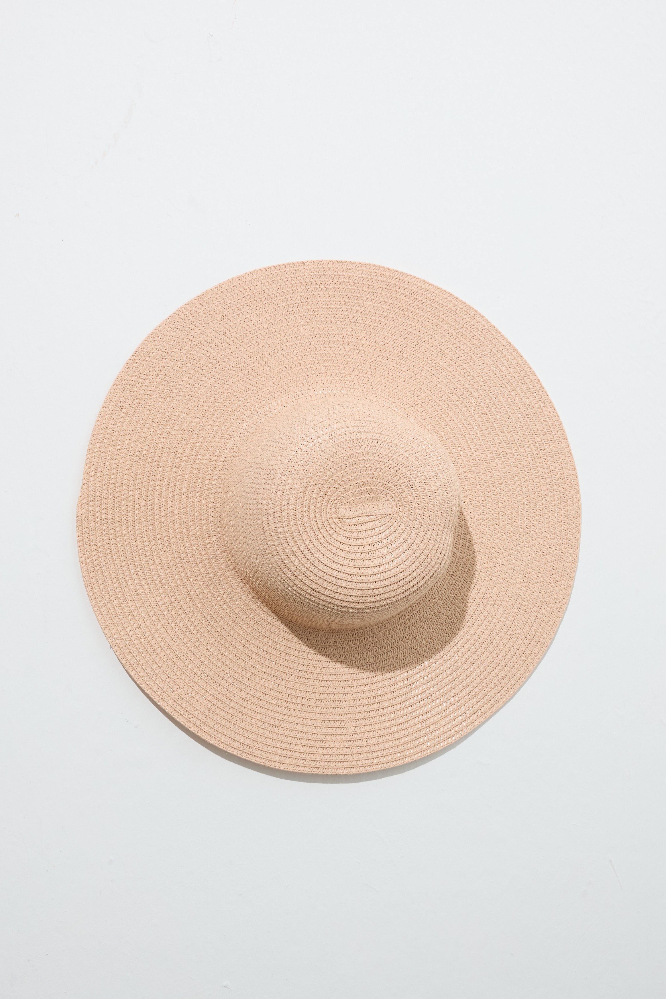 Merry Düz Hasır Şapka - Pudra