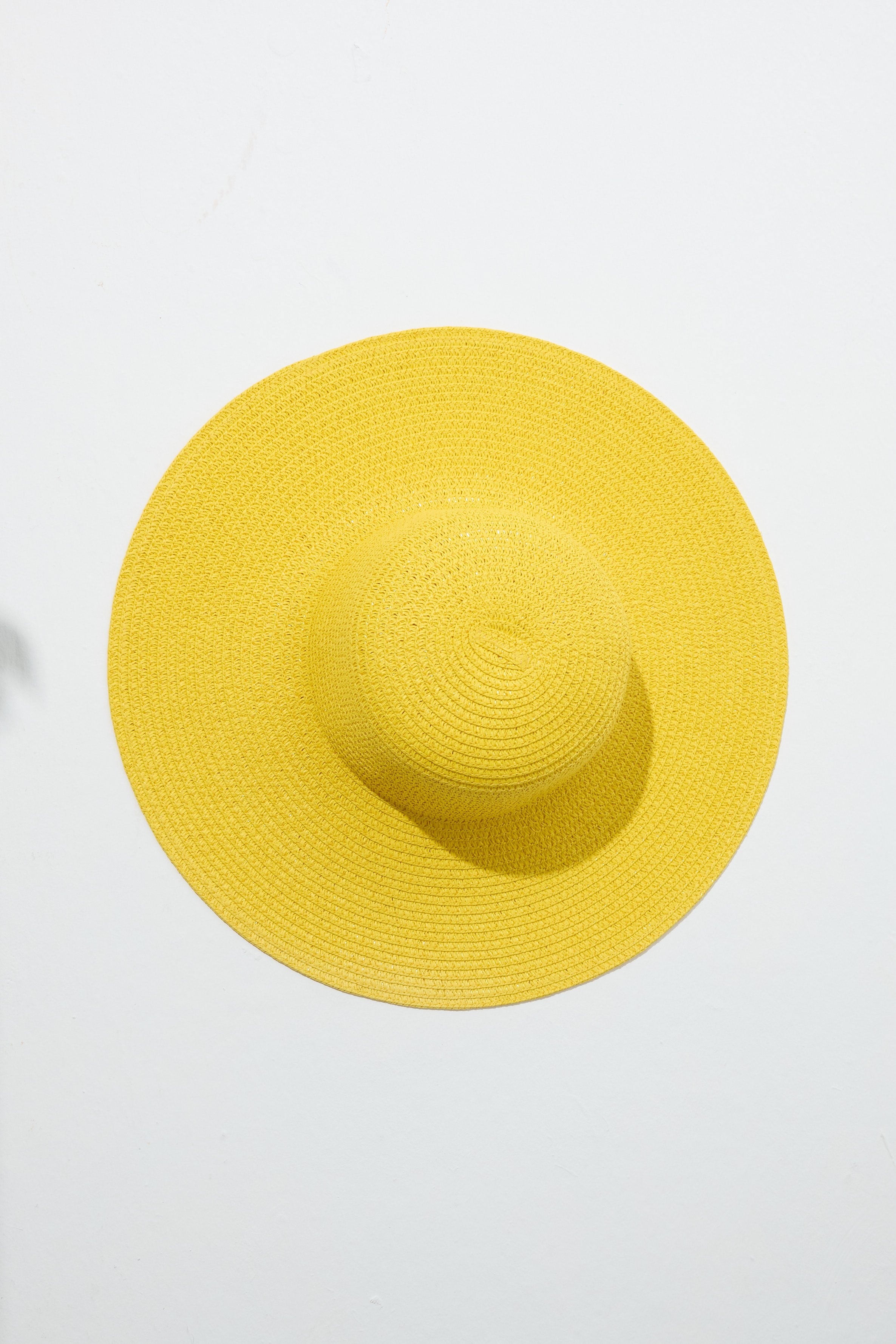 Merry Düz Hasır Şapka - Sarı