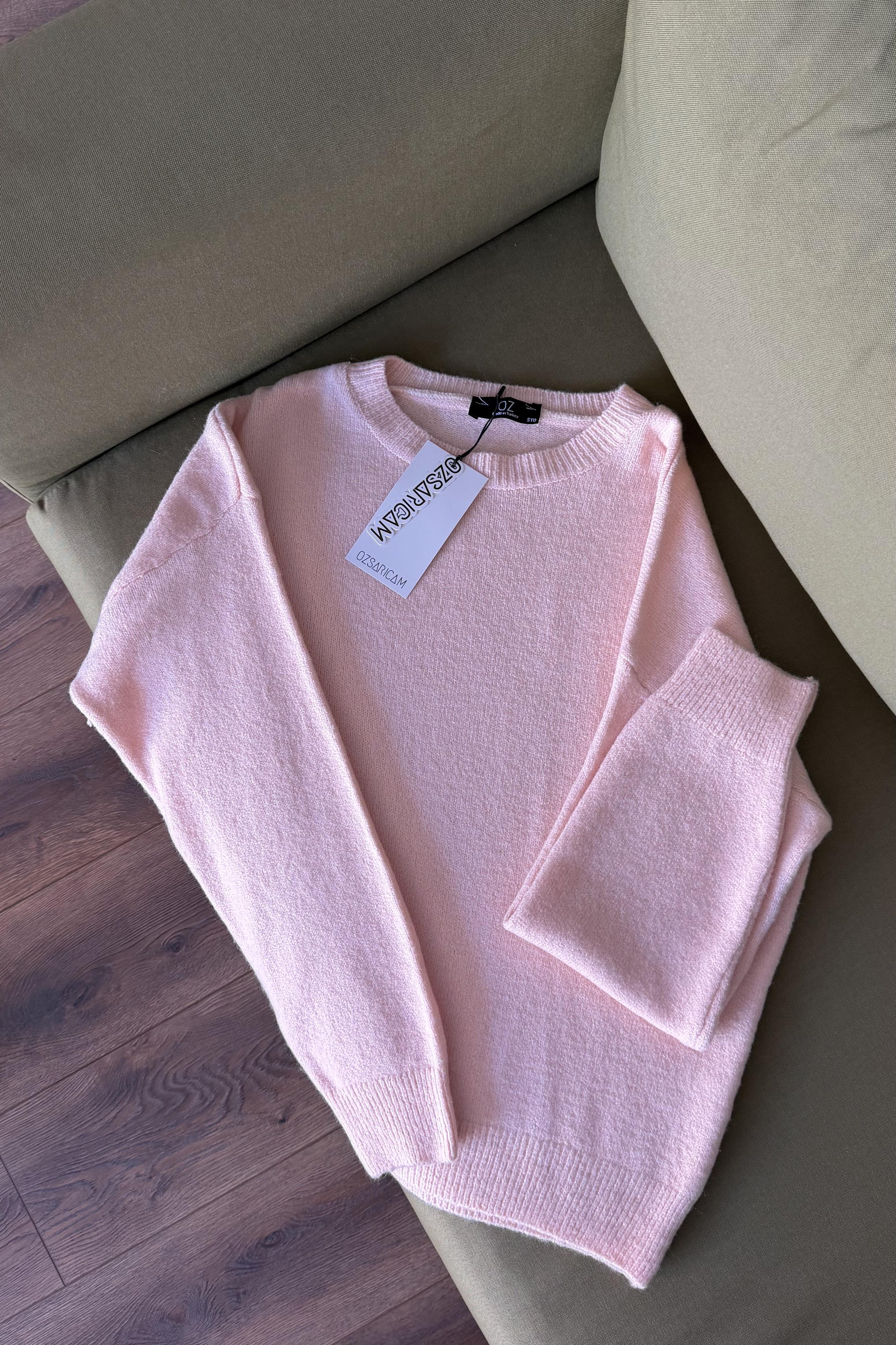 Natasha Basic Triko Kazak - Pembe