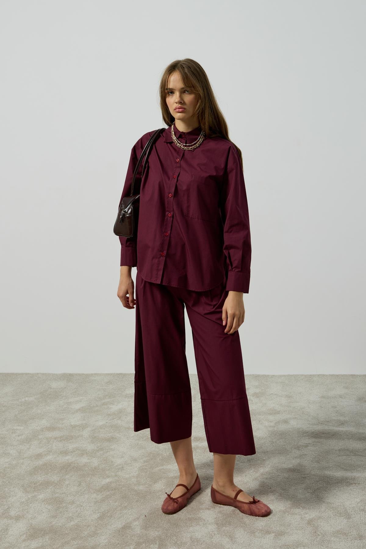 Noah Basic Poplin Takım - Mürdüm 