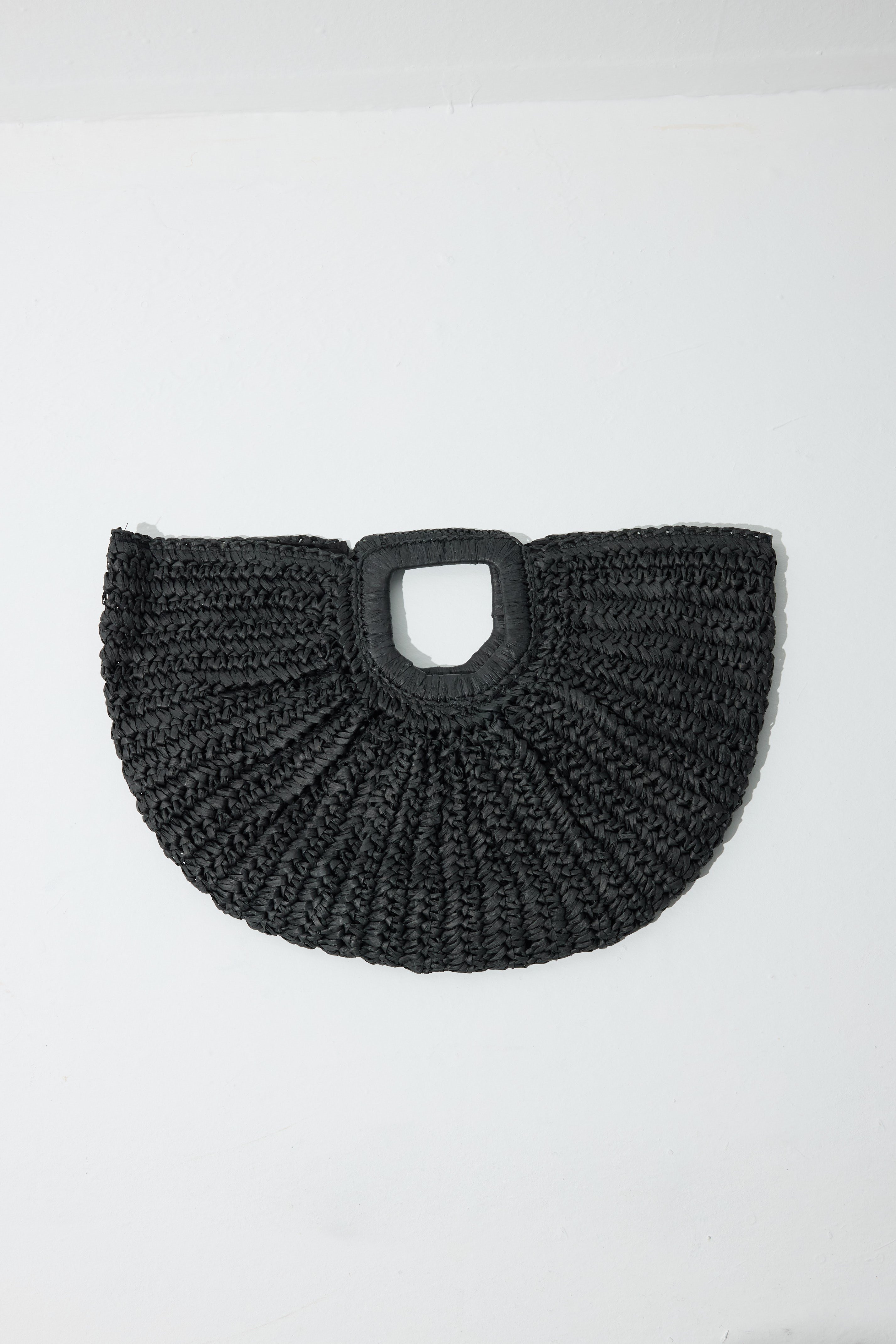 Örgü Hasır Çanta - Siyah