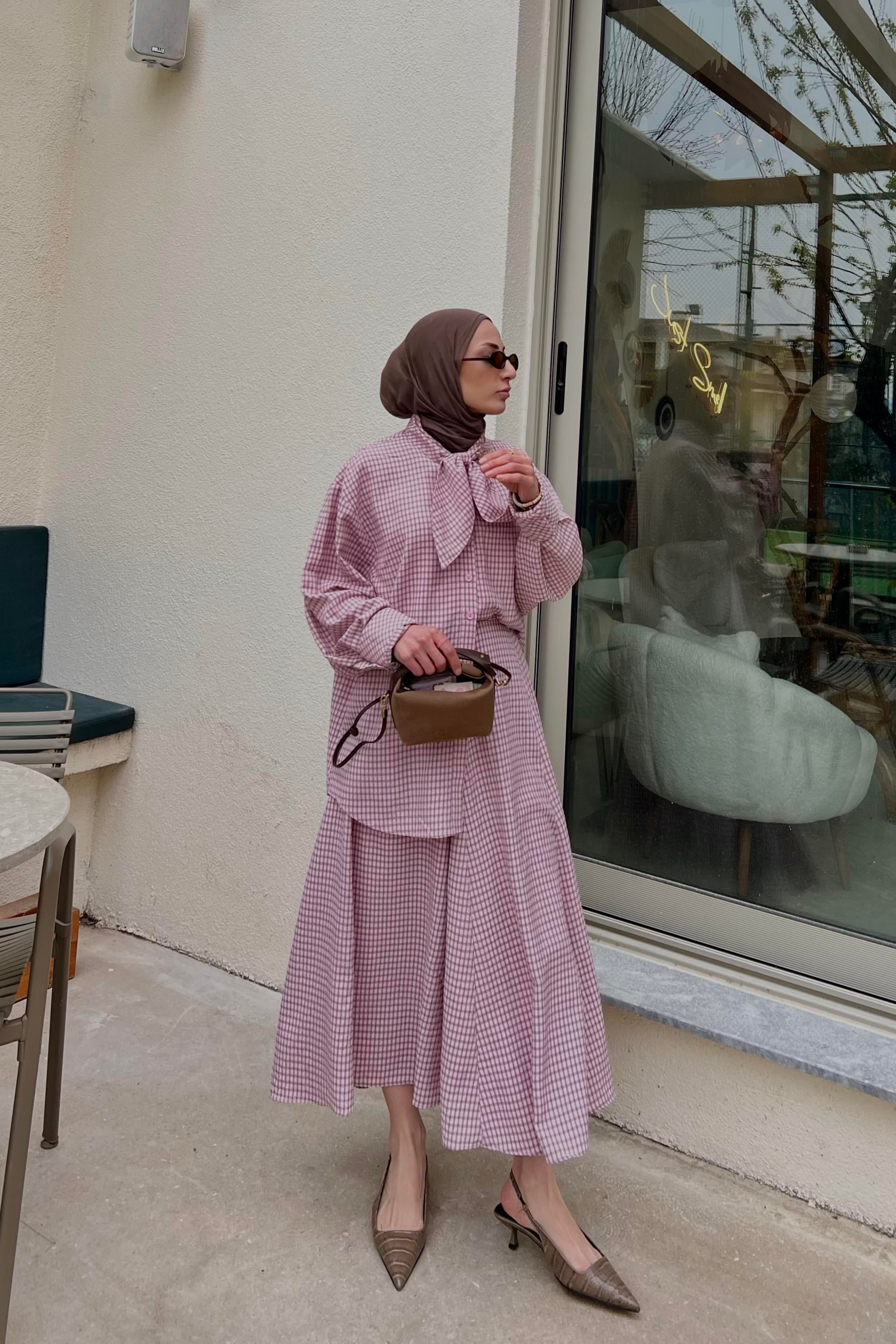 Paris Fular Yaka Pötikare Takım - Pembe