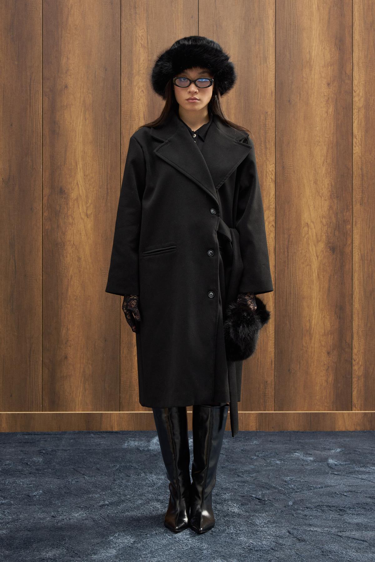 Peluş Bucket Şapka - Siyah 