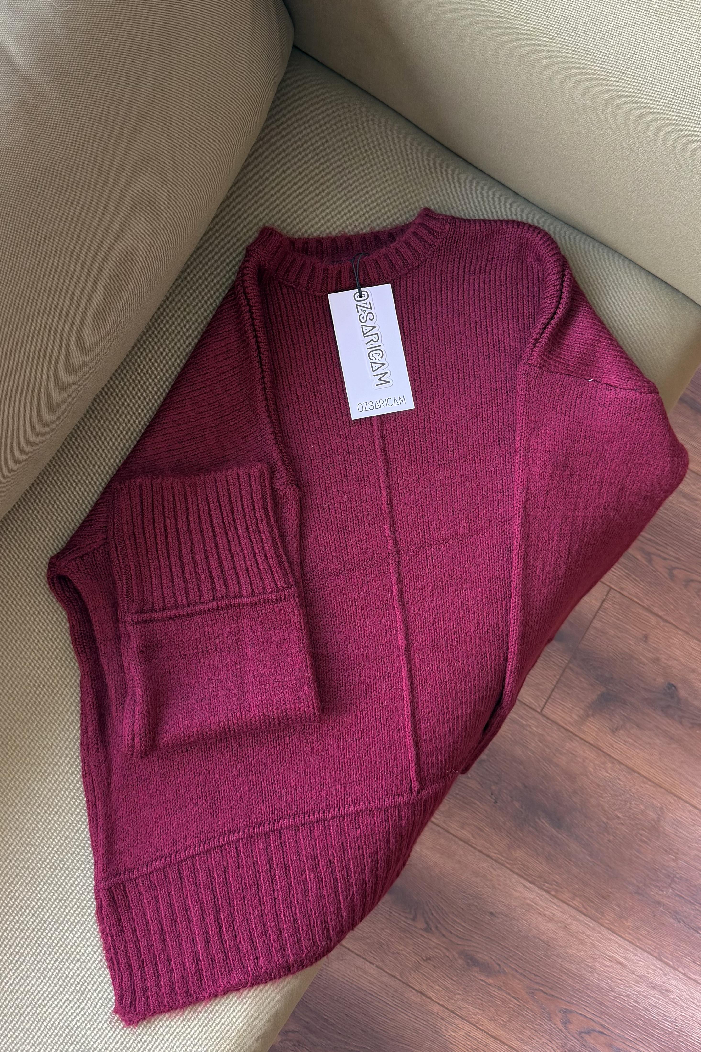 Sandy Biyeli Basic Kazak - Bordo 