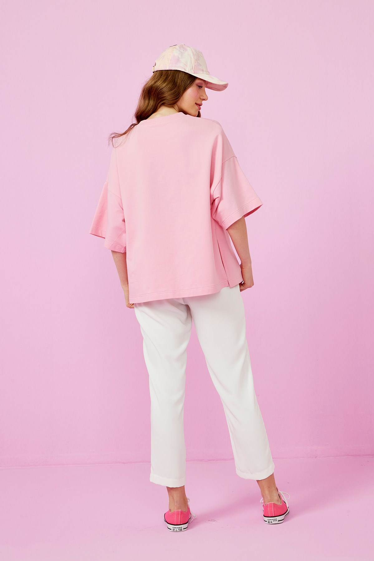 Think Pink İki İplik Baskılı T-Shirt - Pembe 