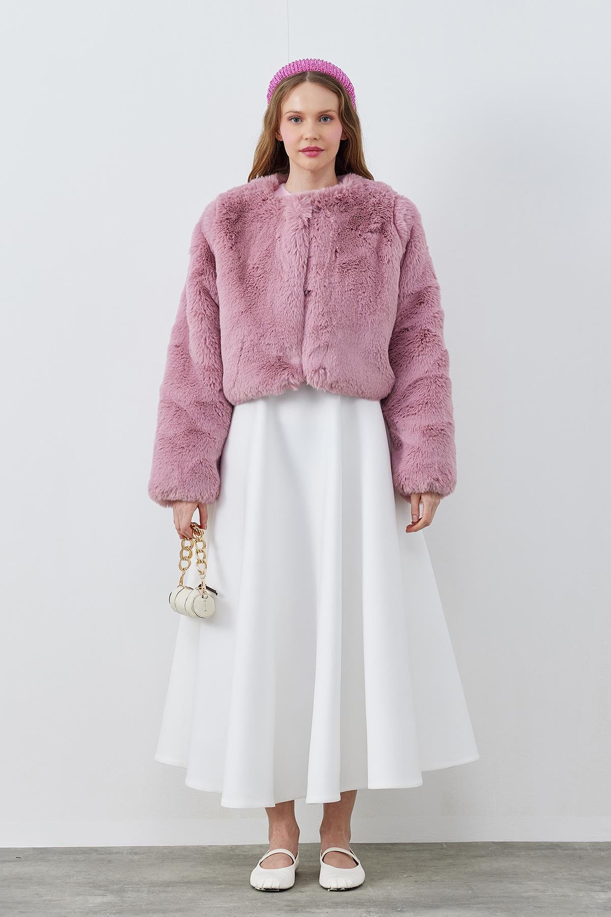 VALENCİA PELUŞ KÜRK CEKET - PEMBE