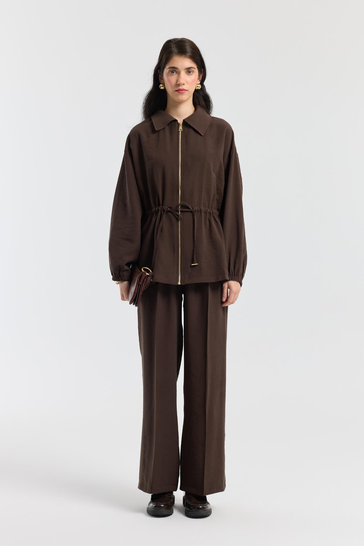 Vienna Tünelli Nervürlü Takım - Acı kahve