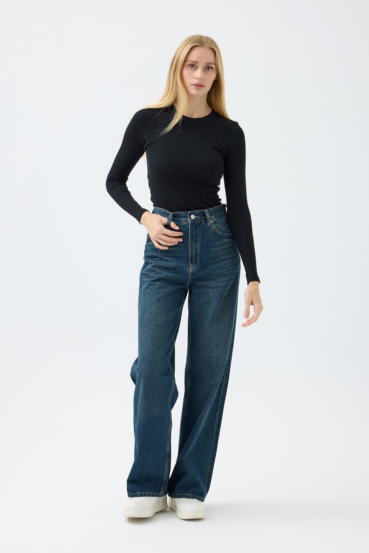 Vivian Straight Denim Pantolon - Mavi 