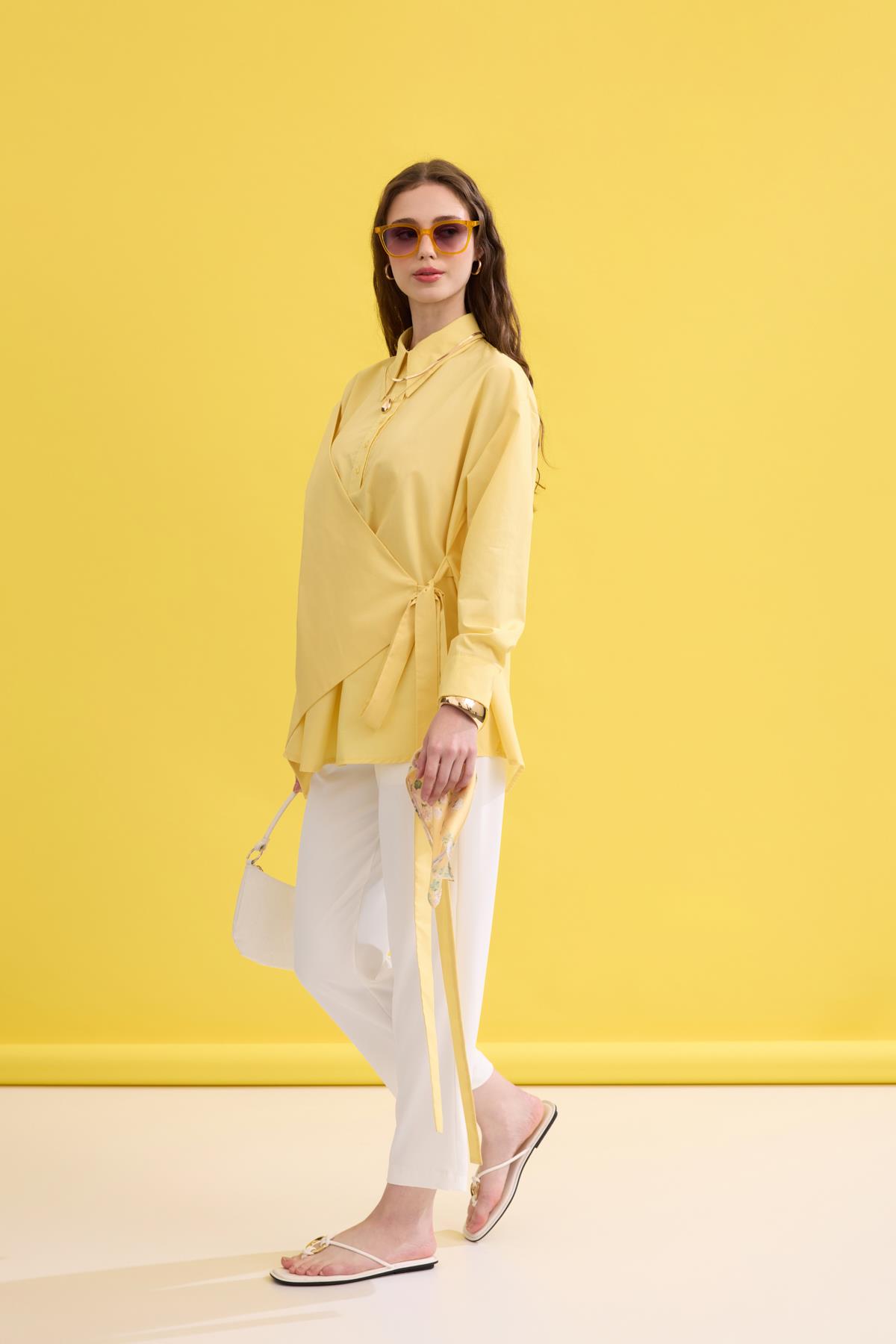 Wilma Kruvaze Kapaklı Polo Yaka Gömlek- Sarı