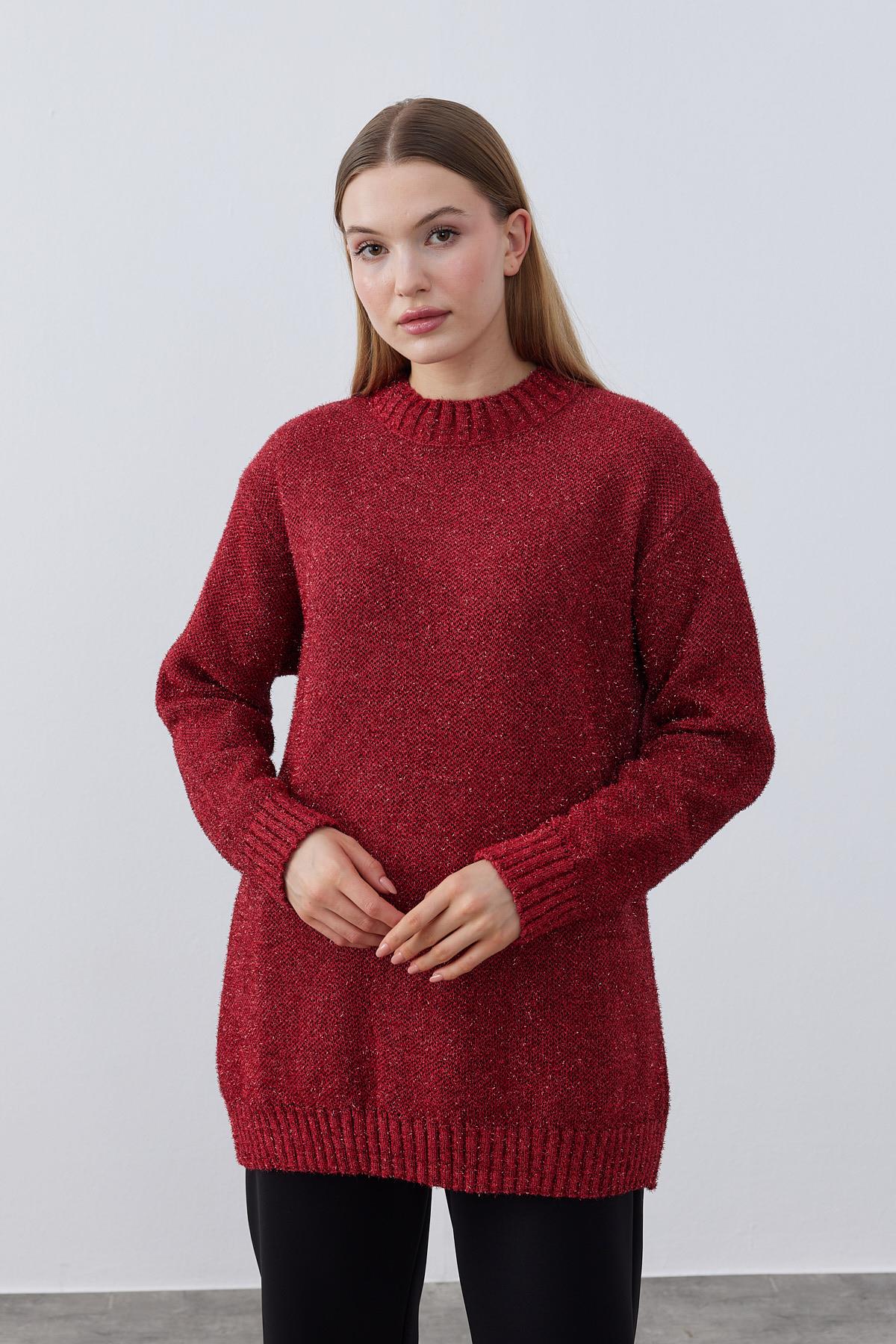 Yasmin Simli Kazak- Kırmızı