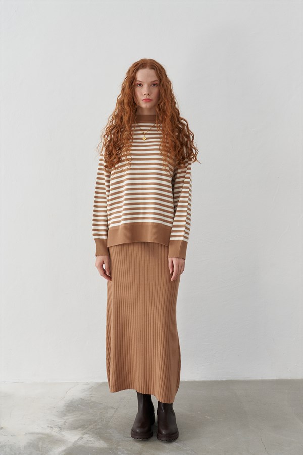 Martina Knitwear Skirt - Camel