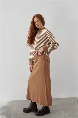 Martina Knitwear Skirt - Camel
