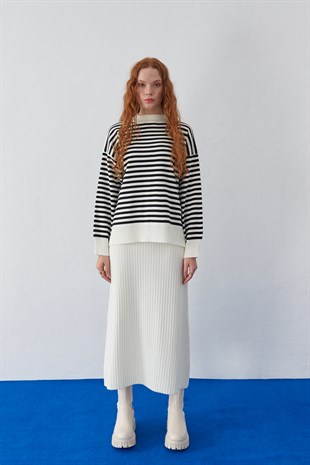 Martina Knitwear Skirt - Ecru
