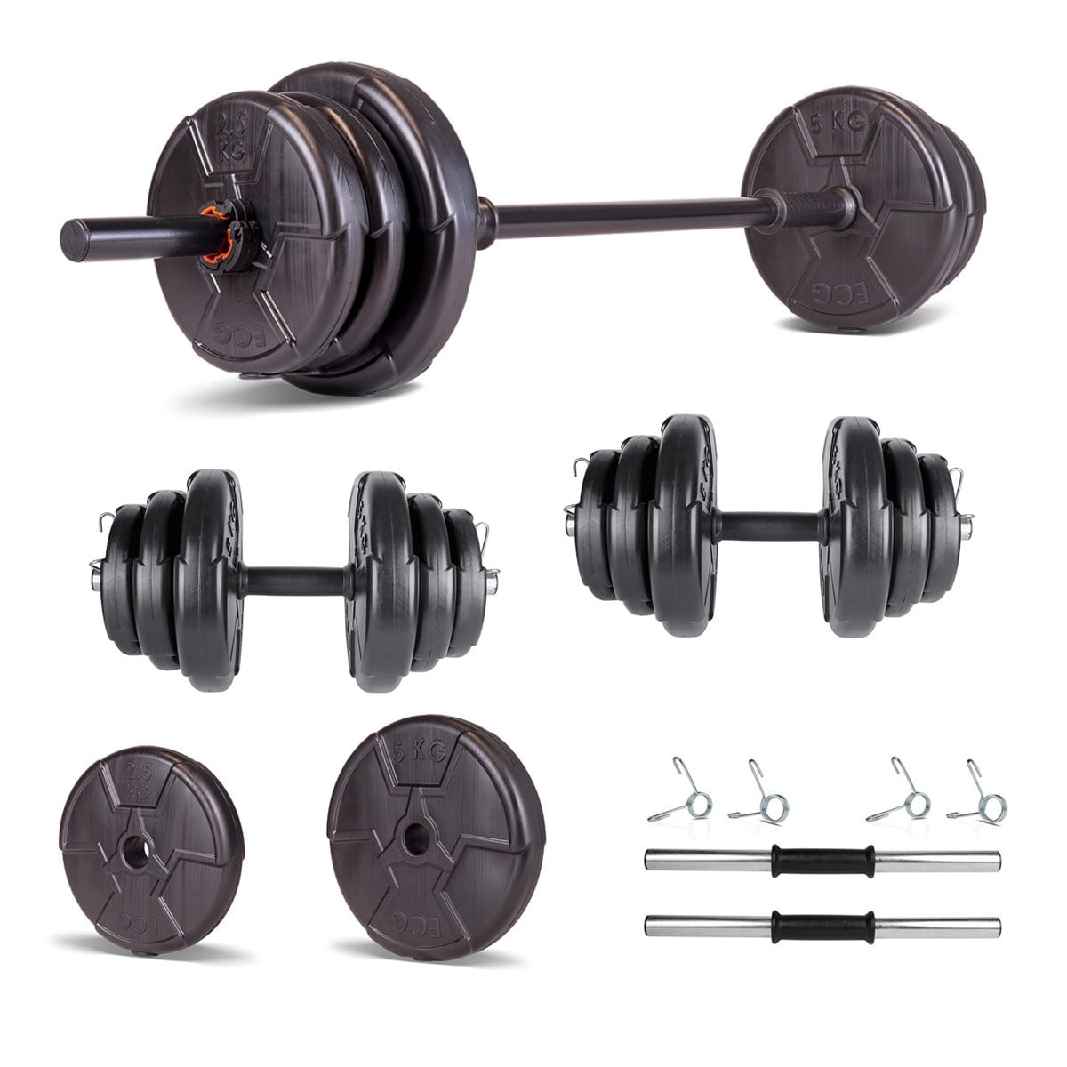Ecgspor HERO Serisi 25 Kg Halter Seti ve Dambıl Seti Ağırlık Fitness Seti