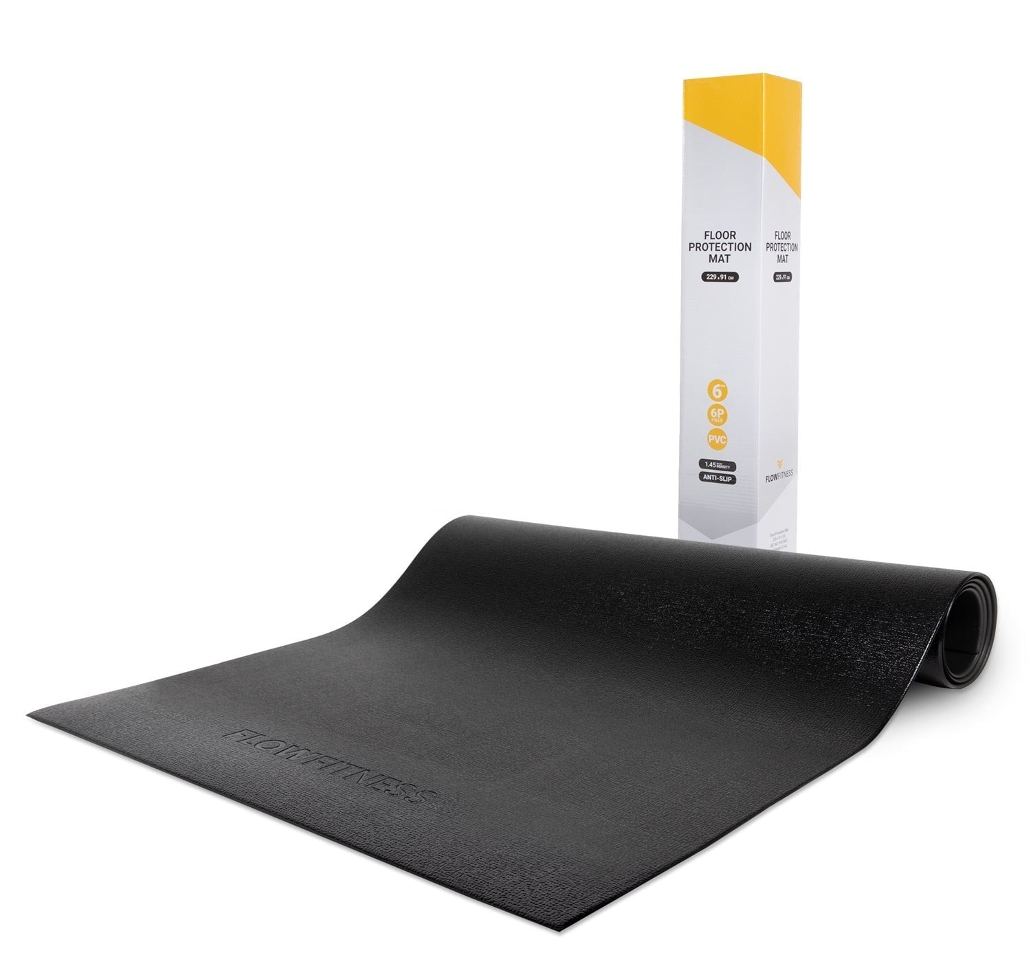 Flow Fitness Kaymaz Koruyucu Mat – 226 × 85 cm – Siyah