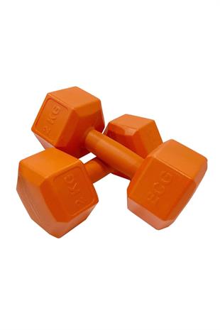 Ecgspor 2 Kg Altıgen Turuncu Dambıl Seti 2 Kg x 2 Adet Toplam 4 Kg Ağırlık Seti 