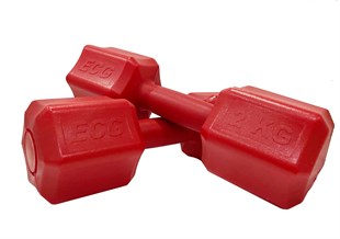 Ecgspor 2 Kg KIRMIZI Dambıl Seti 2 KG x 2 Toplam 4 KG Ağırlık Seti