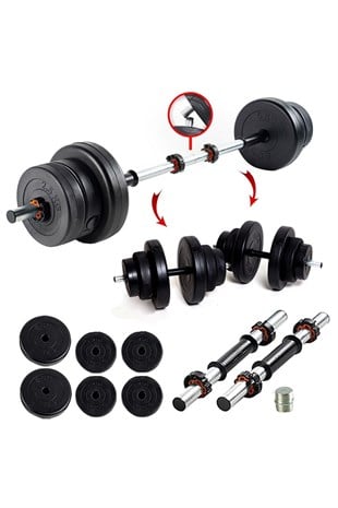 Ecgspor 22 KG Multifonksiyonel Halter Seti ve Dambıl Seti