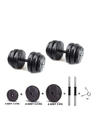 Ecgspor 36 Kg (2x 18kg) Dambıl Seti Siyah