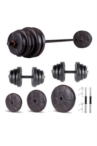 Ecgspor Halter ve Dambıl Seti 25 – 105 kg – 150 cm Düz Bar