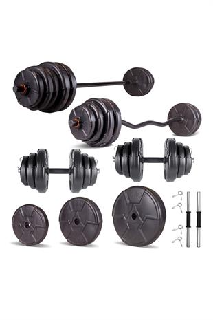 Ecgspor HERO Serisi 58 Kg Z Bar Halter Seti ve Dambıl Seti Ağırlık Fitness Seti