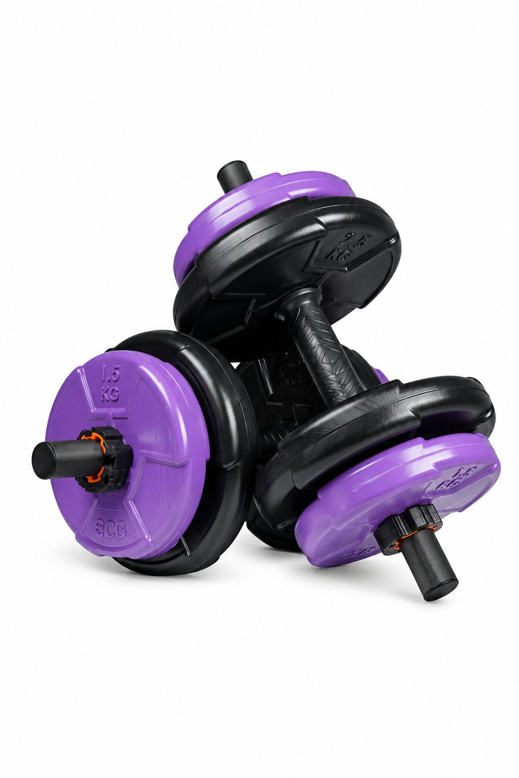 Ecgspor 16 Kg Dambıl Seti Mor-Siyah 6 In 1 Fitness Set