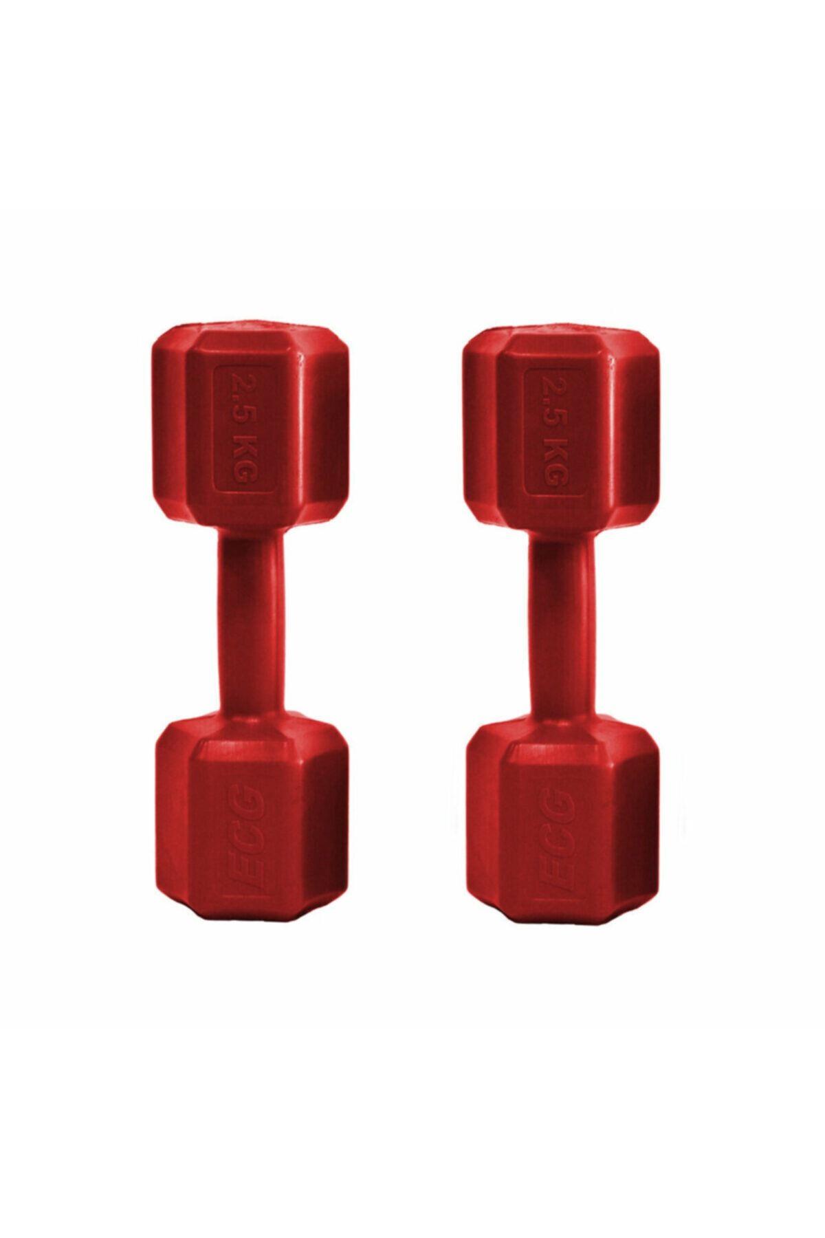 Ecgspor 2.5 KG Dambıl Seti 2.5 KG x 2 Toplam 5 KG Ağırlık Seti Kırmızı