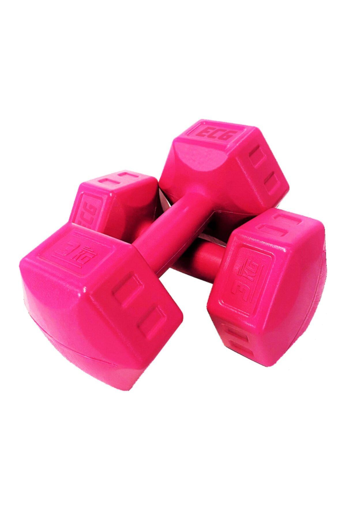 ECGSPOR 3 KG Dambıl Seti Fitness ve Ağırlık Seti Fuşya