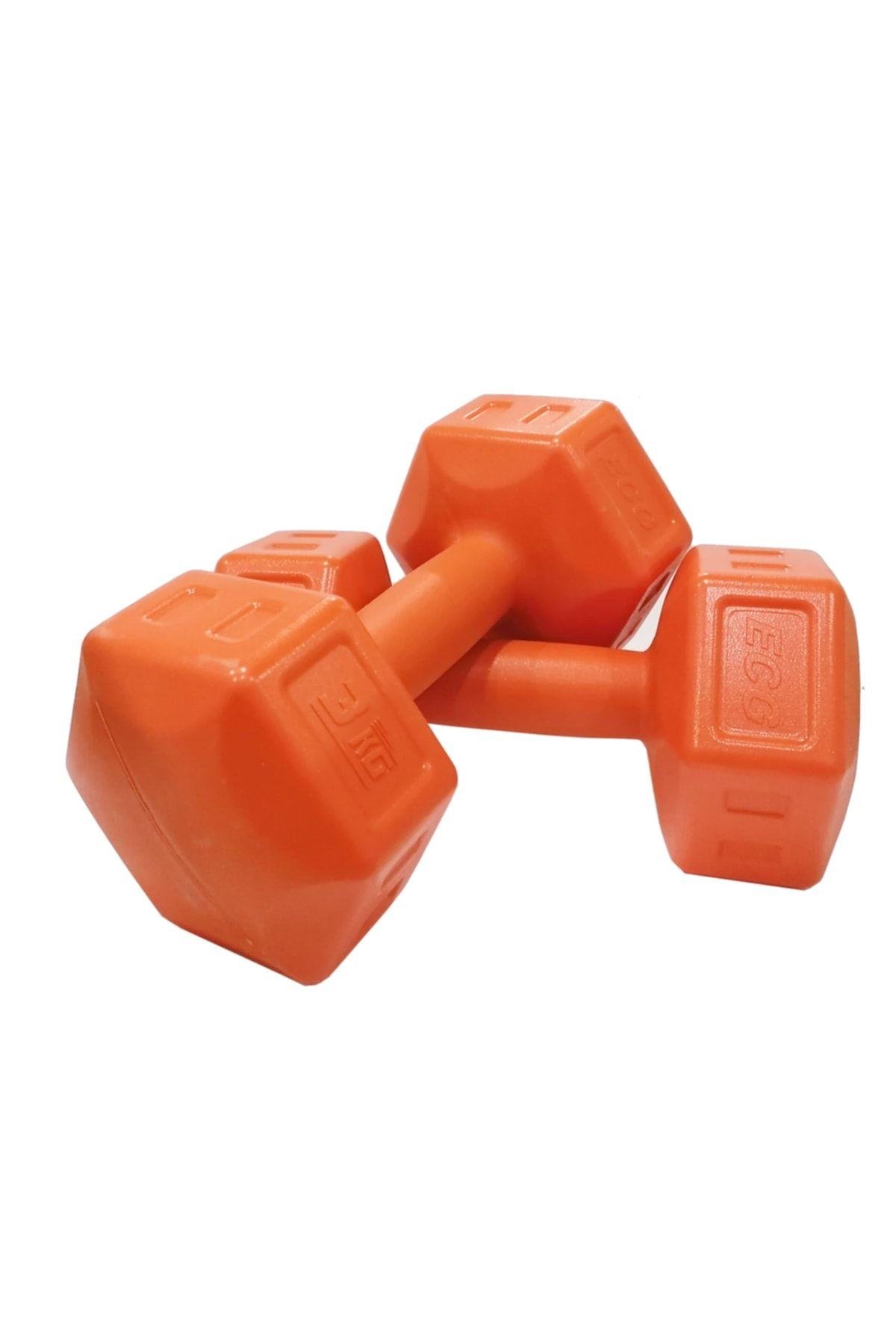 Ecgspor 3 Kg Turuncu Dambıl Seti 3 Kg x 2 Adet Toplam 6 Kg Ağırlık Seti