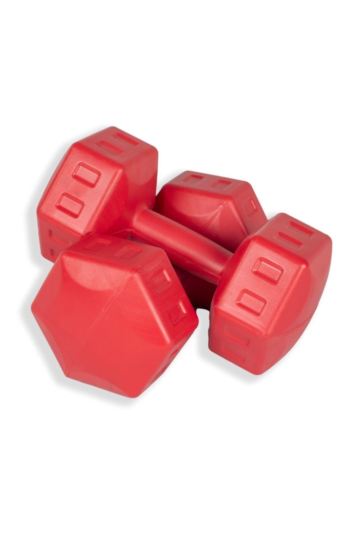 Ecgspor 5 Kg Dambıl Seti 5 Kg x 2 Adet Toplam 10 Kg Ağırlık Seti Kırmızı