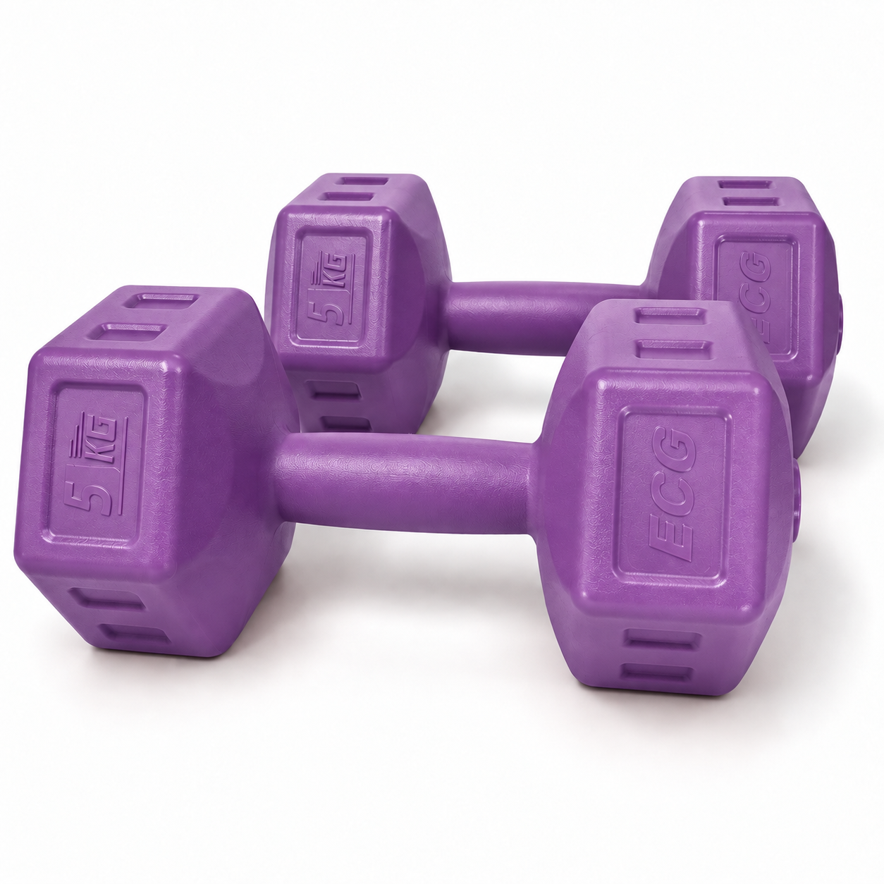 Ecgspor 5 Kg Mor Dambıl Seti 5 Kg x 2 Adet Toplam 10 Kg Ağırlık Seti
