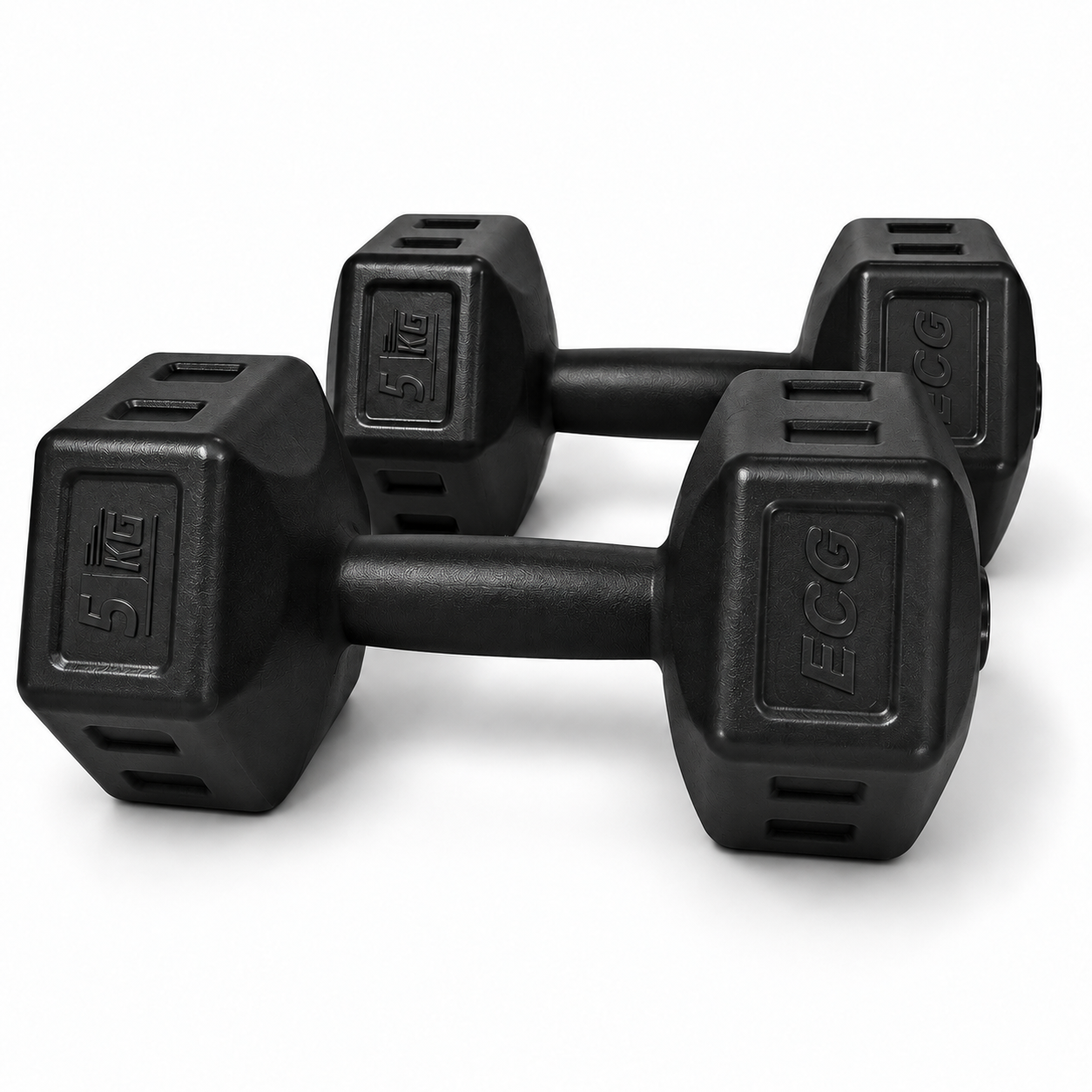Ecgspor 5 Kg Siyah Dambıl Seti 5 Kg x 2 Adet Toplam 10 Kg Ağırlık Seti