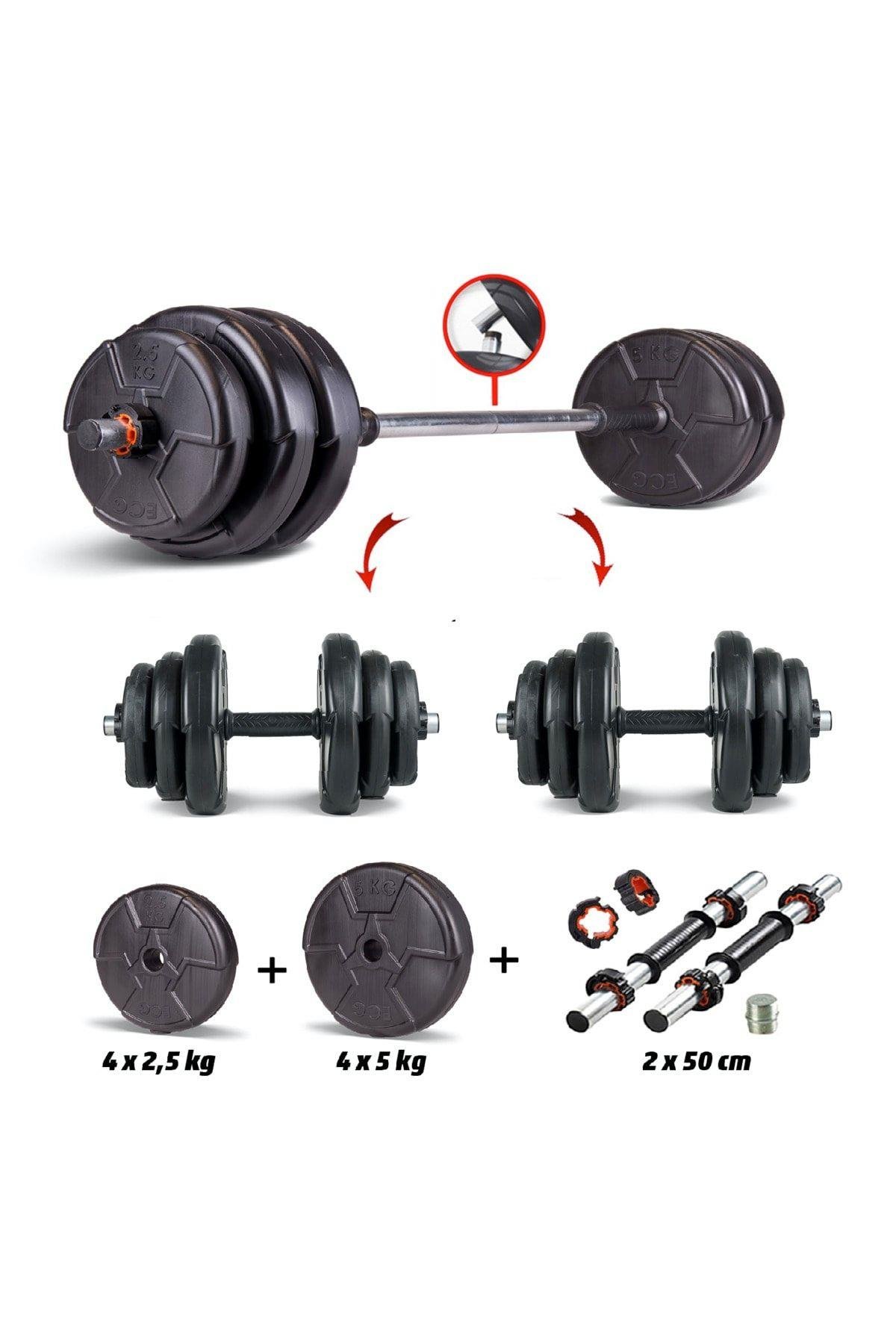 Ecgspor HERO Serisi 32 Kg Multifonksiyonel Halter Seti ve Dambıl Seti