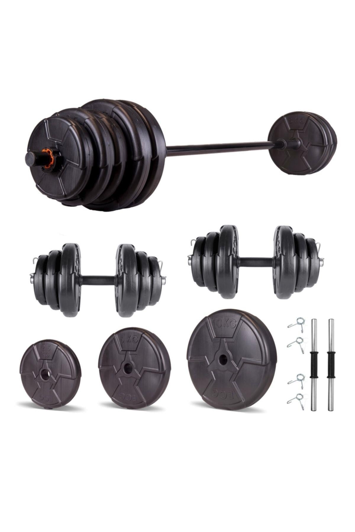 Ecgspor HERO Serisi 45 Kg Halter Seti ve Dambıl Seti Ağırlık Fitness Seti